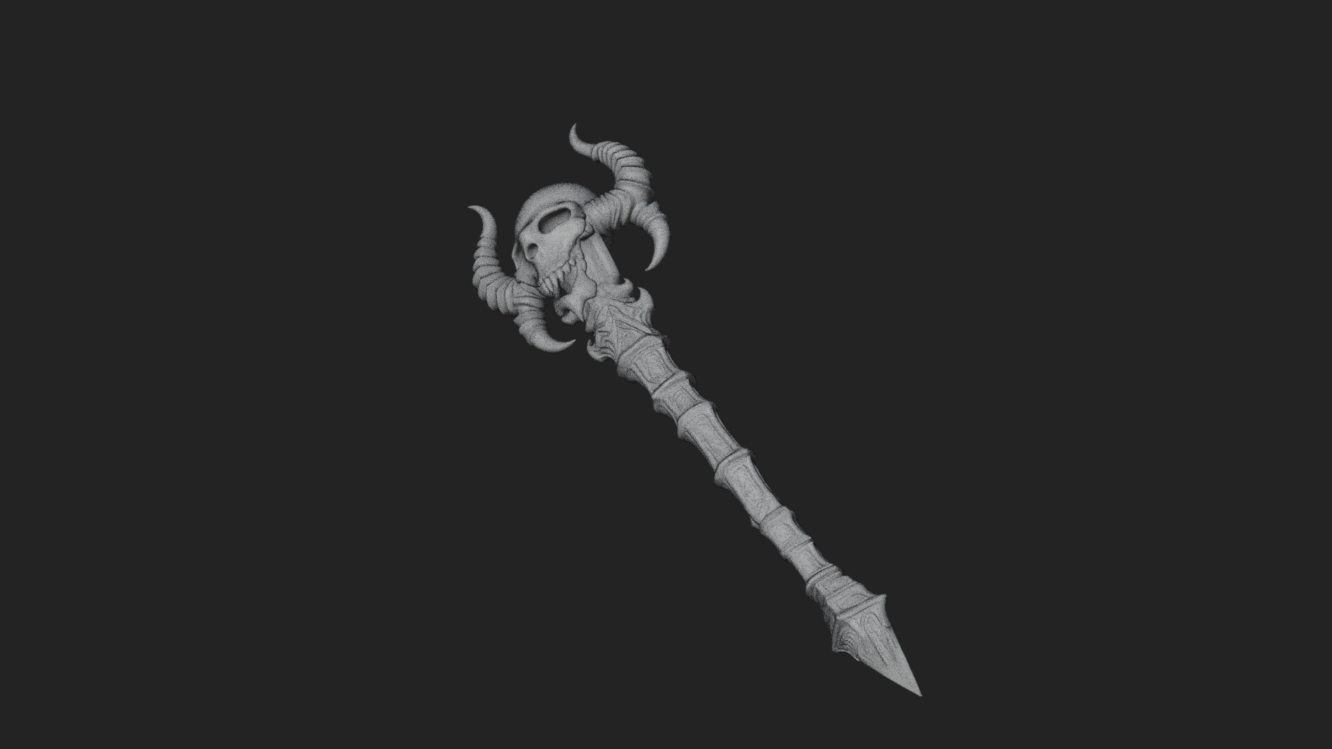 Carved Bone Staff Model Design 10 3D Print Model 3D Model
