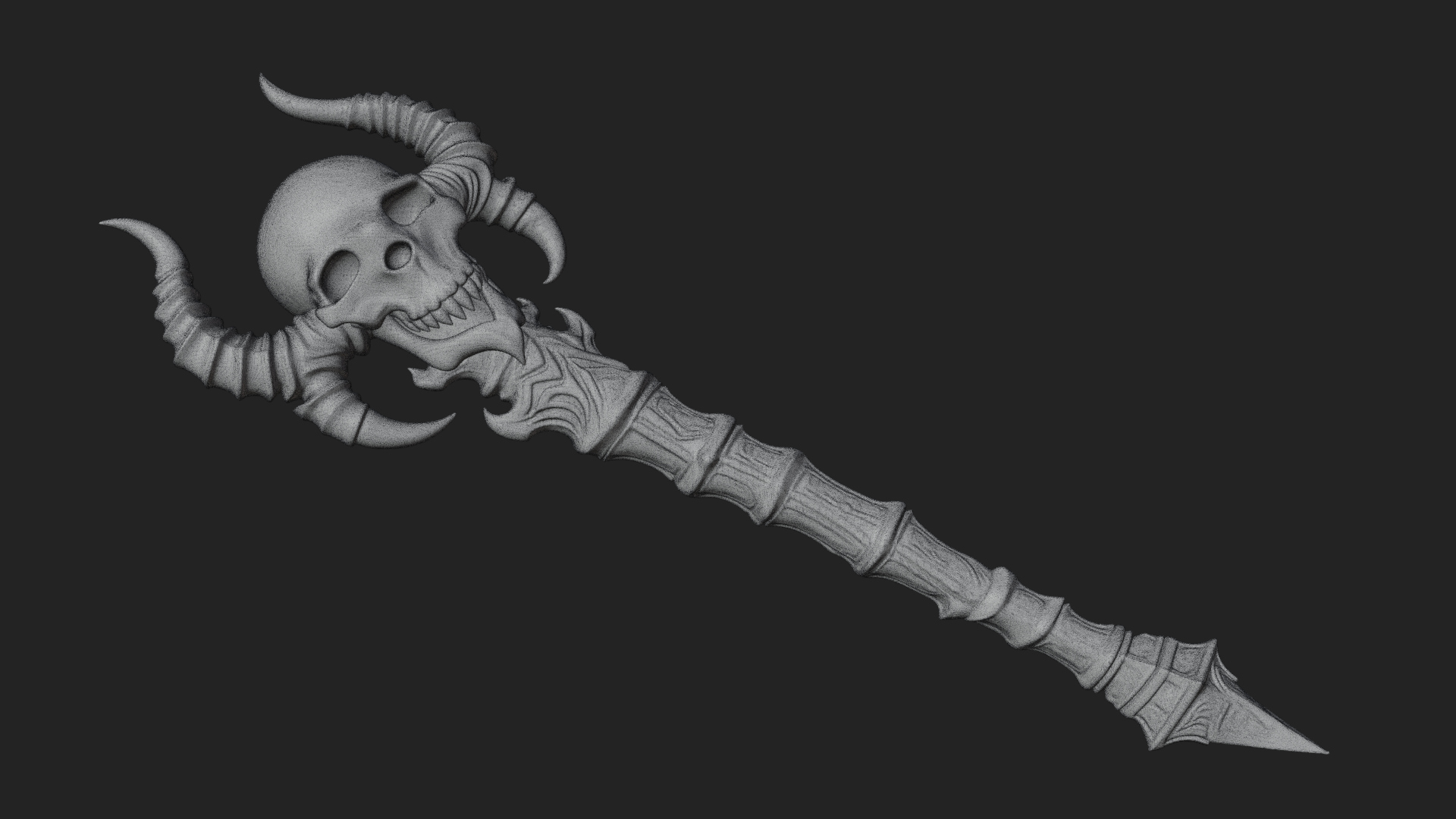Carved Bone Staff Model Design 10 3D Print Model 3D Model