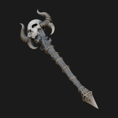 Carved Bone Staff Model Design 10 3D Print Model