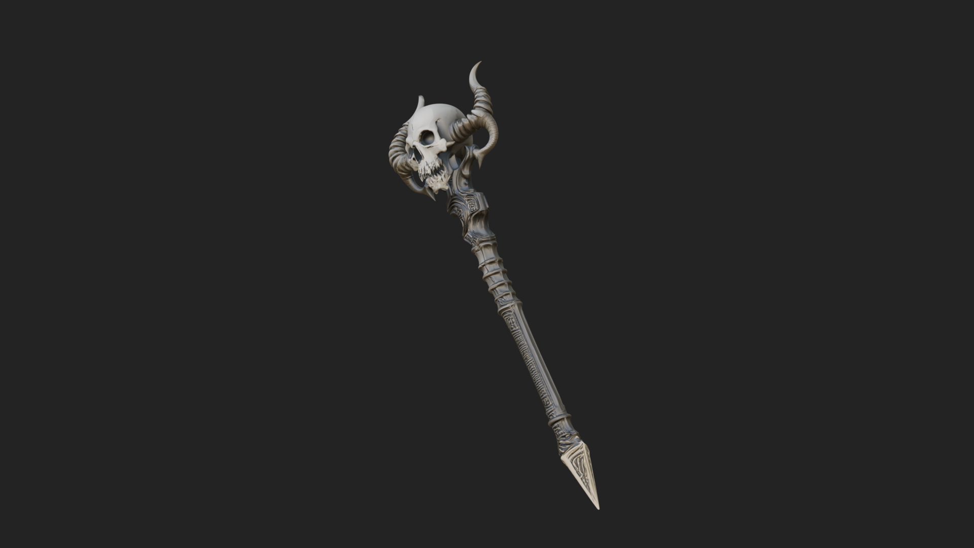 Carved Bone Staff Model Design 11 3D Print Model 3D Model