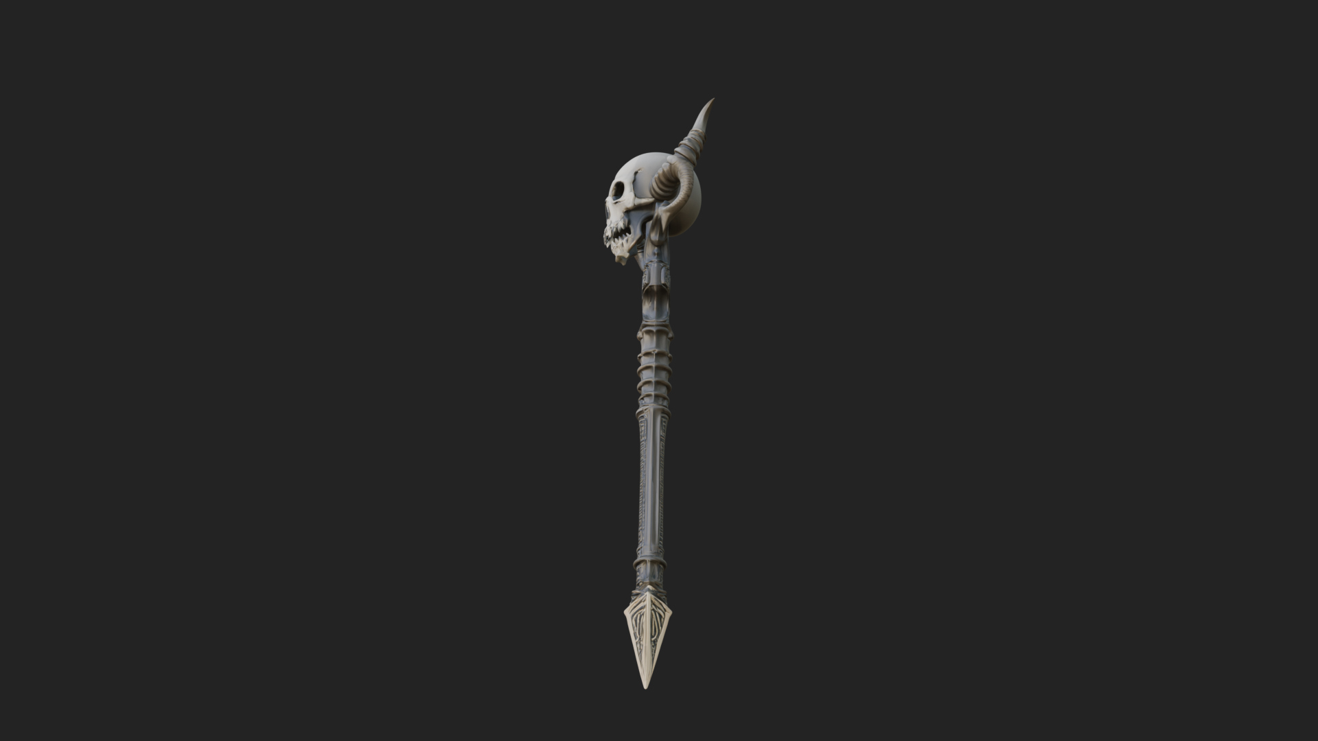 Carved Bone Staff Model Design 11 3D Print Model 3D Model