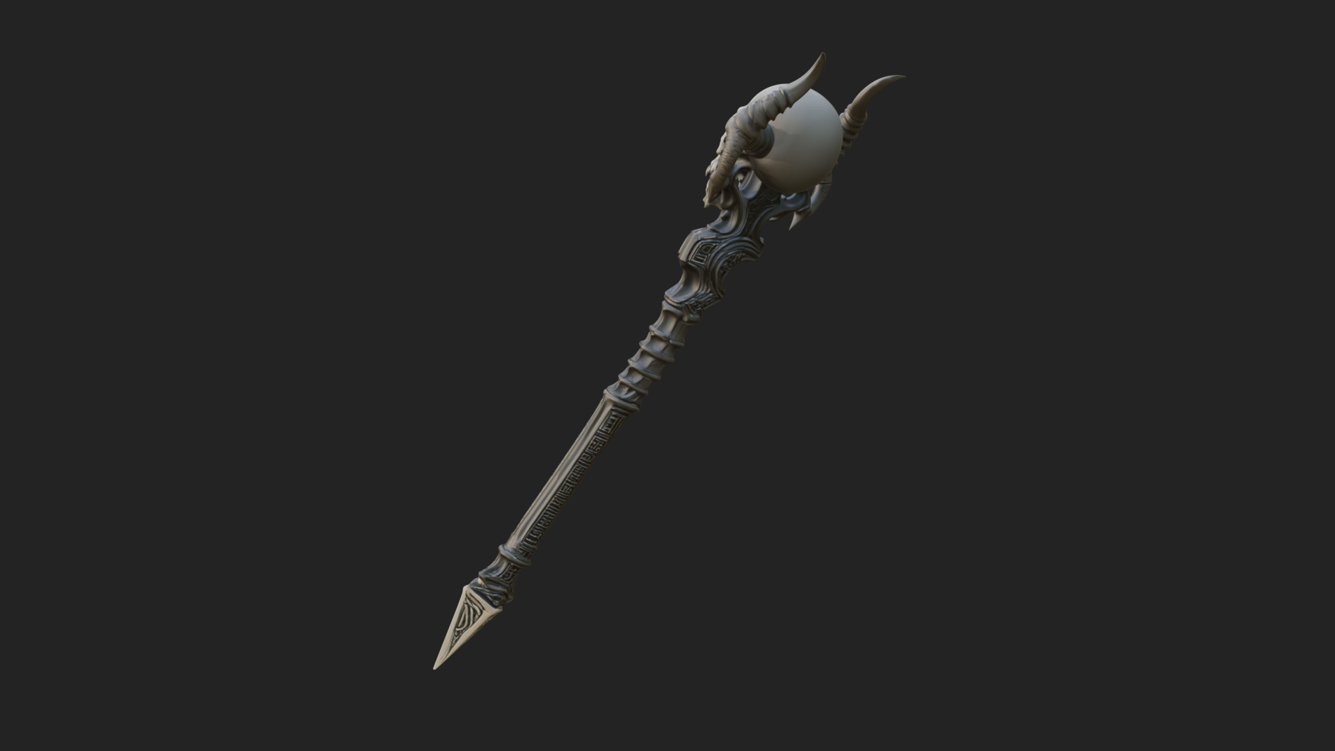 Carved Bone Staff Model Design 11 3D Print Model 3D Model