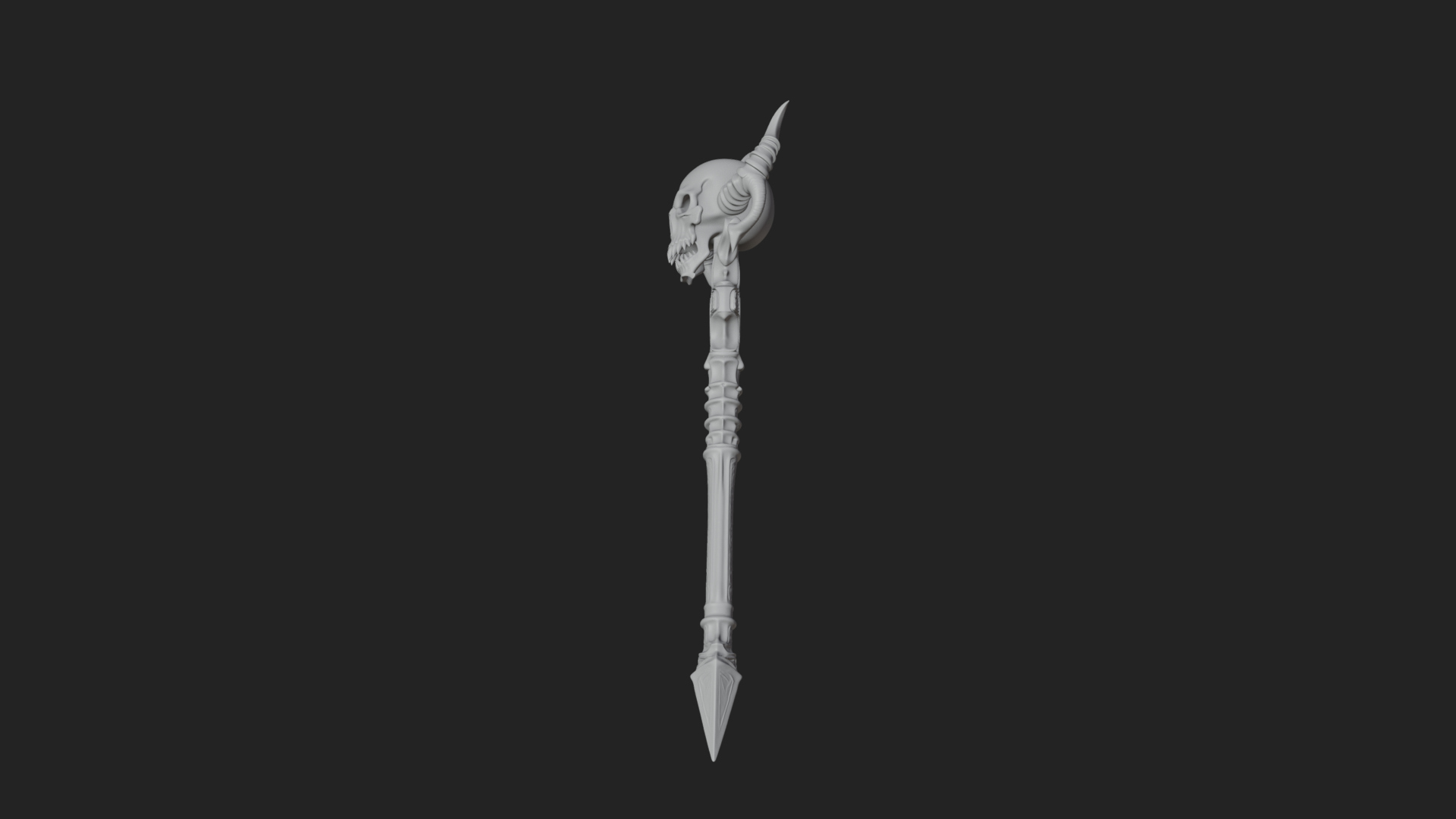 Carved Bone Staff Model Design 11 3D Print Model 3D Model