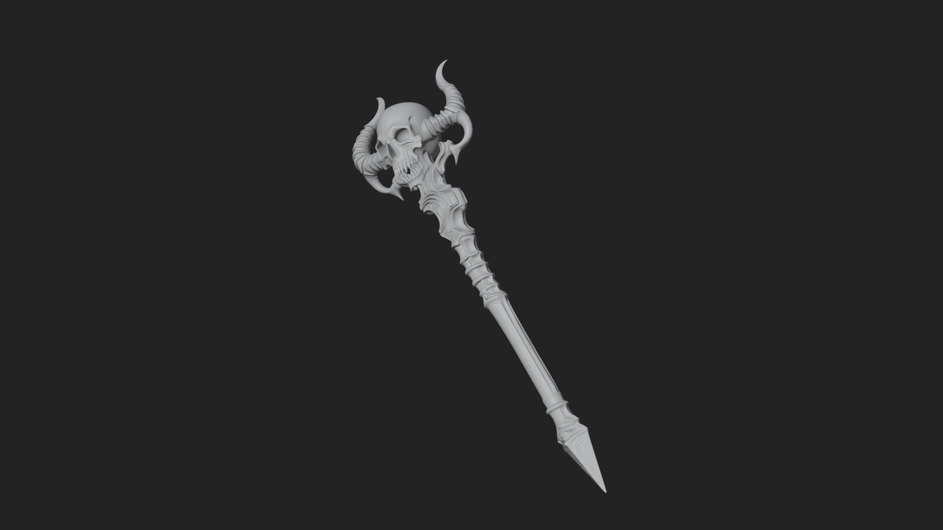 Carved Bone Staff Model Design 11 3D Print Model 3D Model