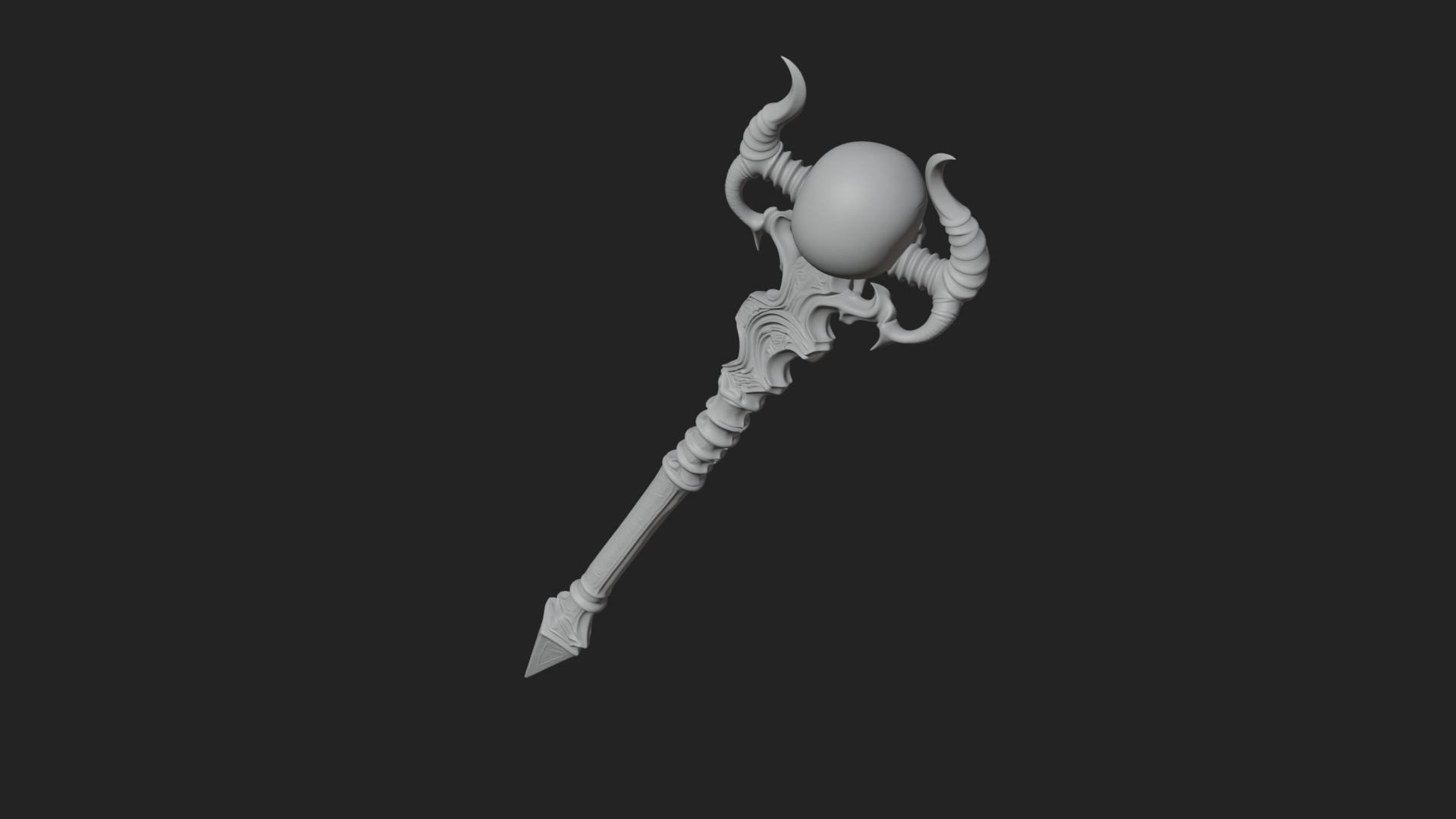 Carved Bone Staff Model Design 11 3D Print Model 3D Model