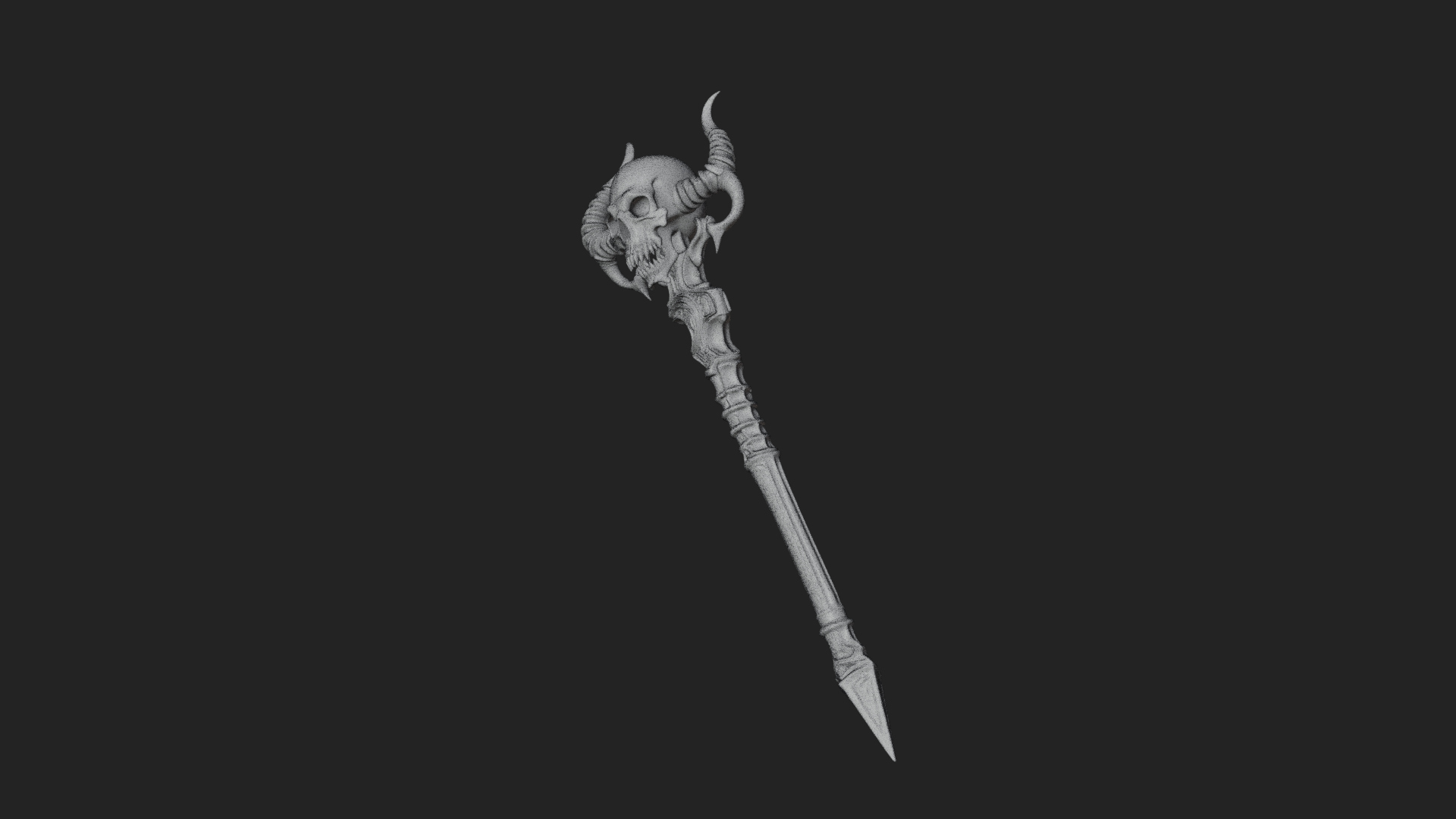 Carved Bone Staff Model Design 11 3D Print Model 3D Model