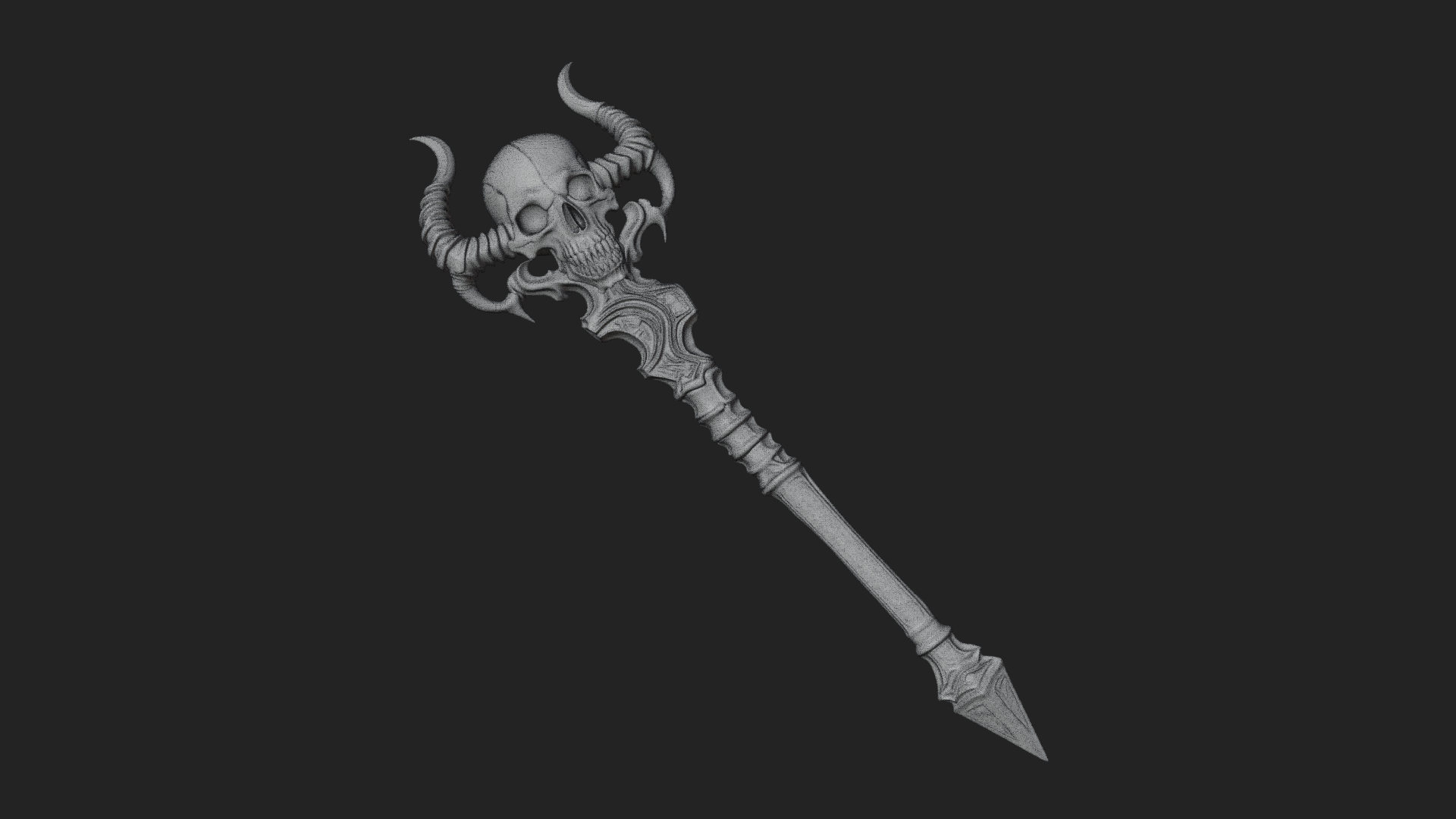 Carved Bone Staff Model Design 11 3D Print Model 3D Model