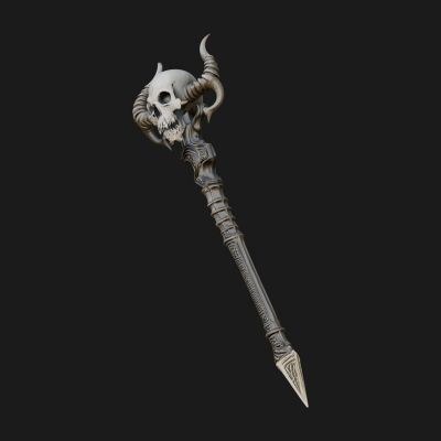 Carved Bone Staff Model Design 11 3D Print Model