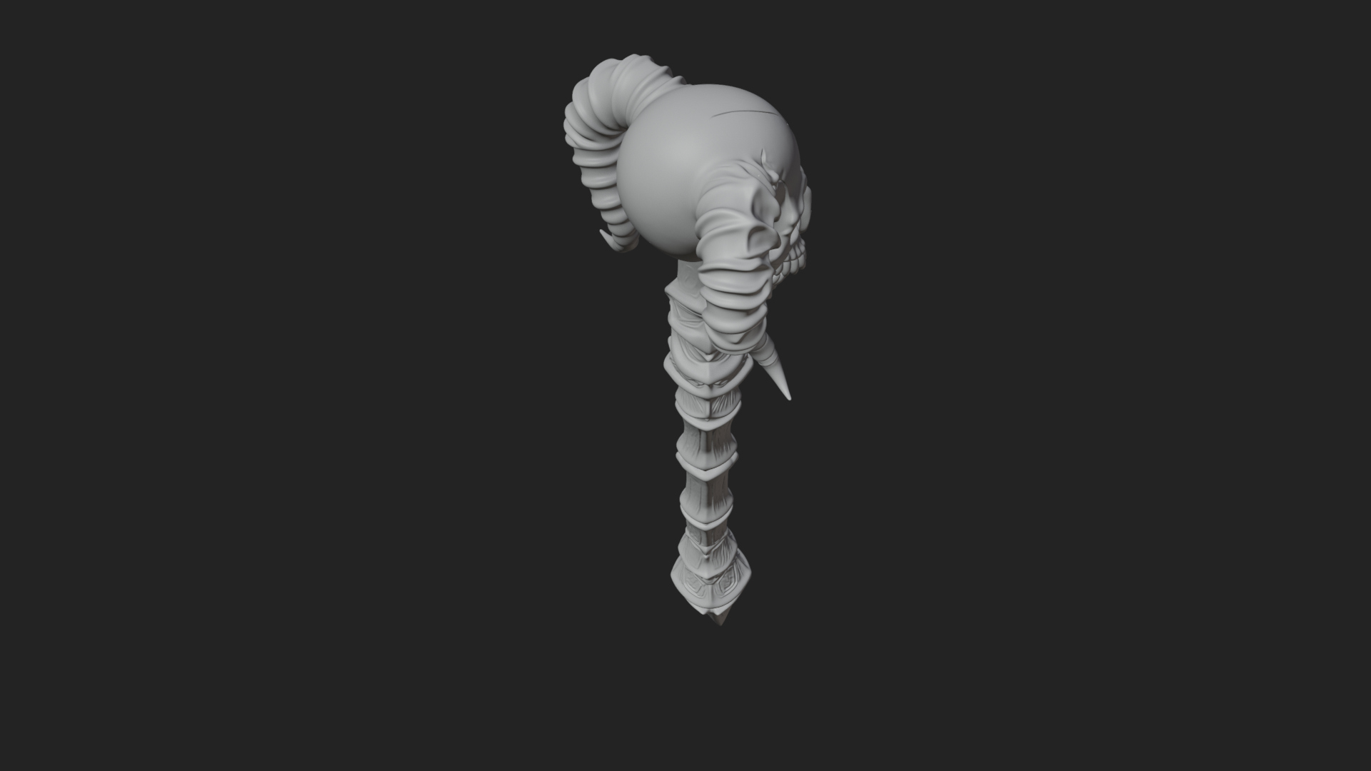 Carved Bone Staff Model Design 12 3D Print Model 3D Model