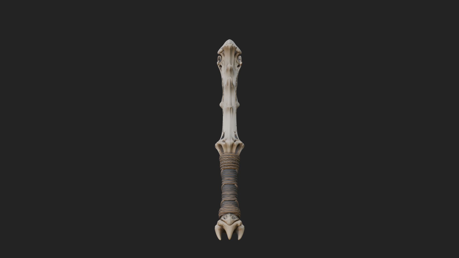 Carved Bone Staff Model Design 2 3D Print Model 3D Model