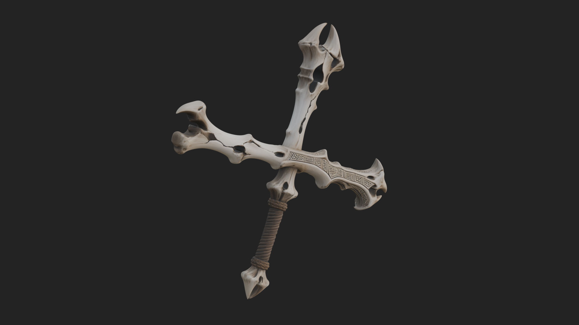 Carved Bone Staff Model Design 3 3D Print Model 3D Model