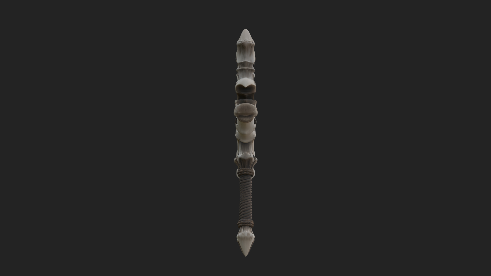 Carved Bone Staff Model Design 3 3D Print Model 3D Model