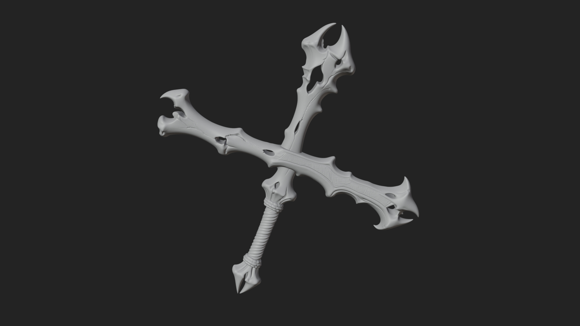 Carved Bone Staff Model Design 3 3D Print Model 3D Model