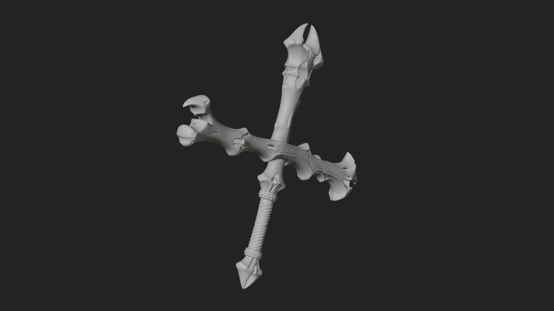 Carved Bone Staff Model Design 3 3D Print Model 3D Model