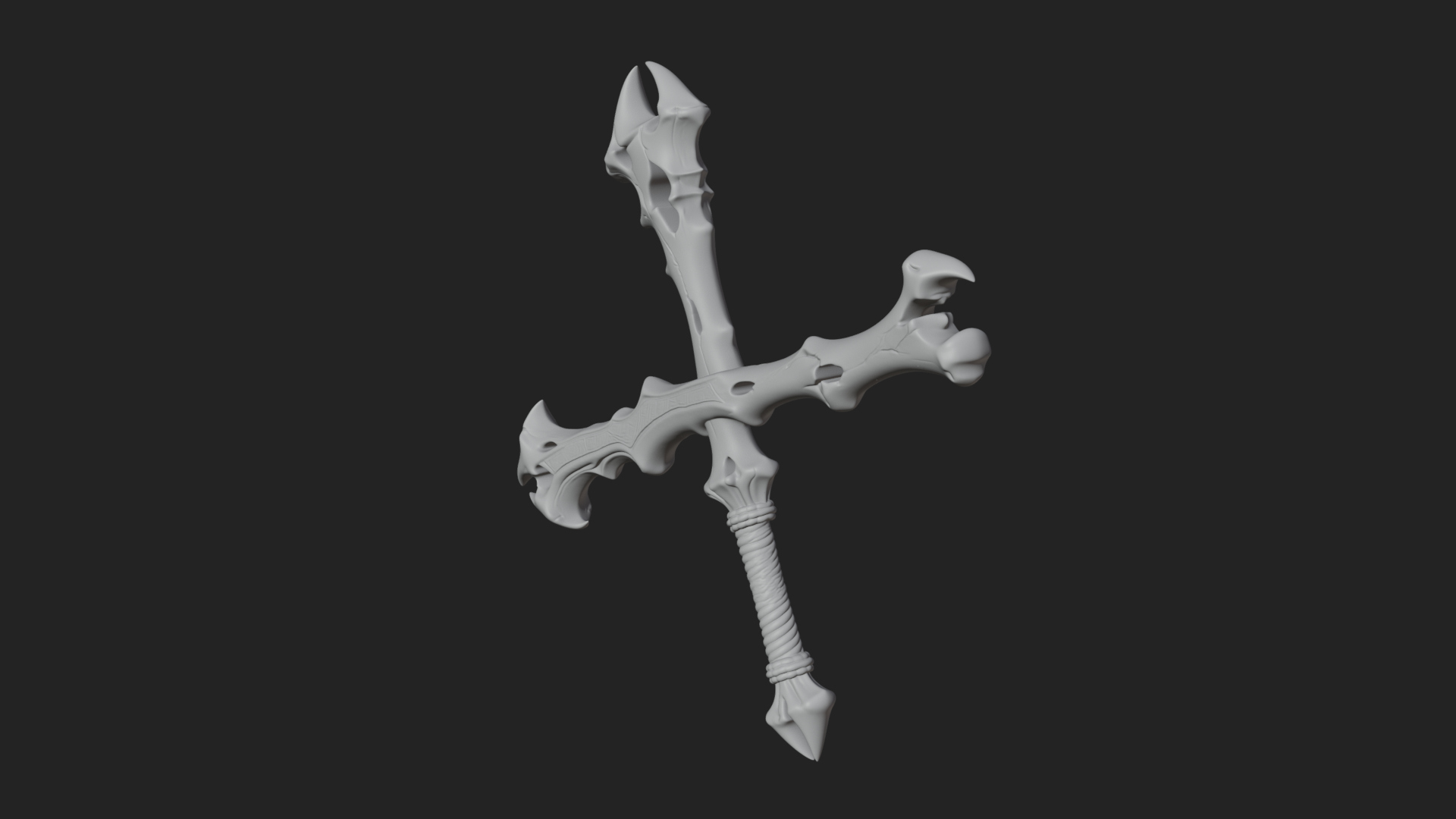 Carved Bone Staff Model Design 3 3D Print Model 3D Model