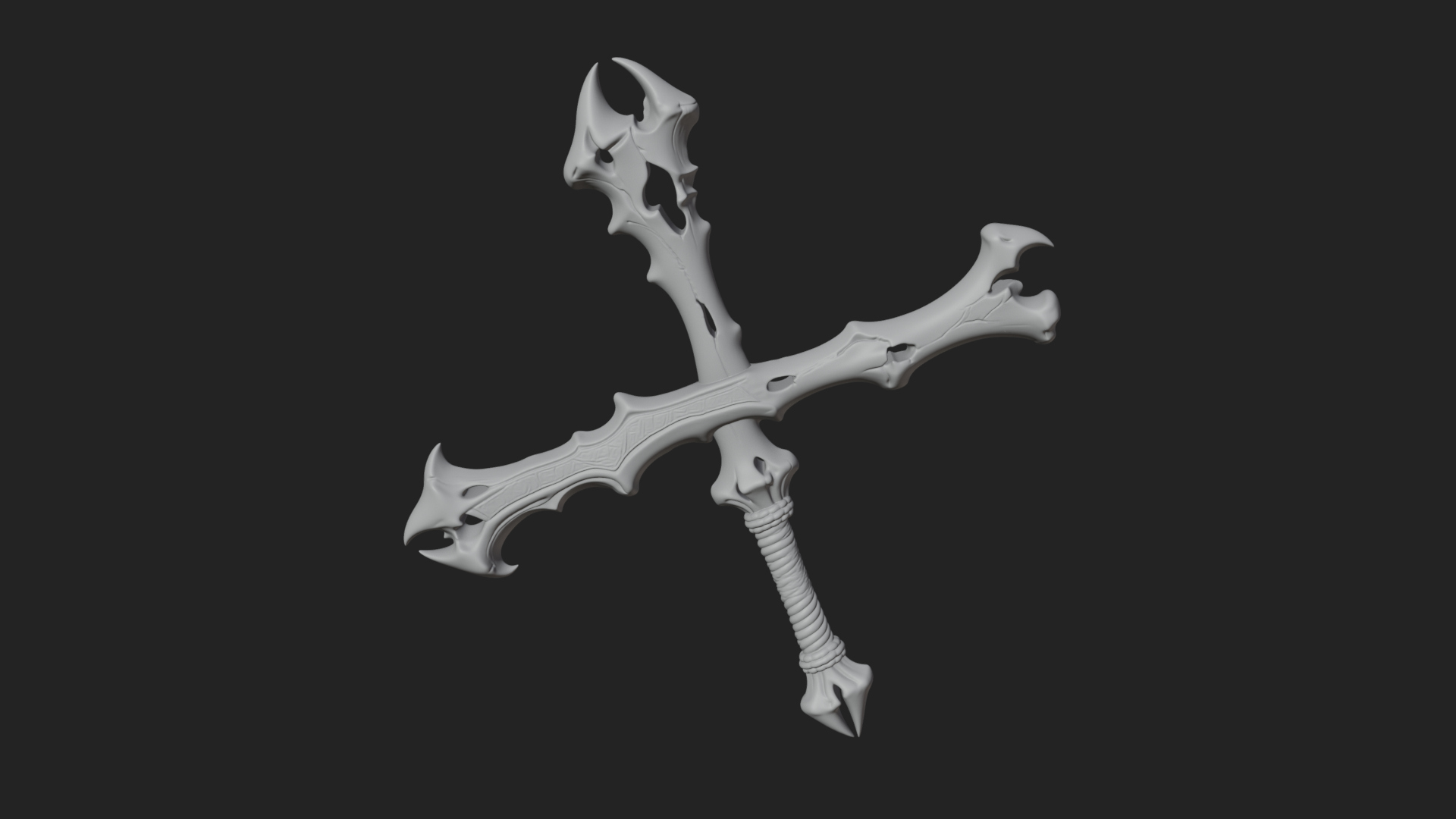 Carved Bone Staff Model Design 3 3D Print Model 3D Model