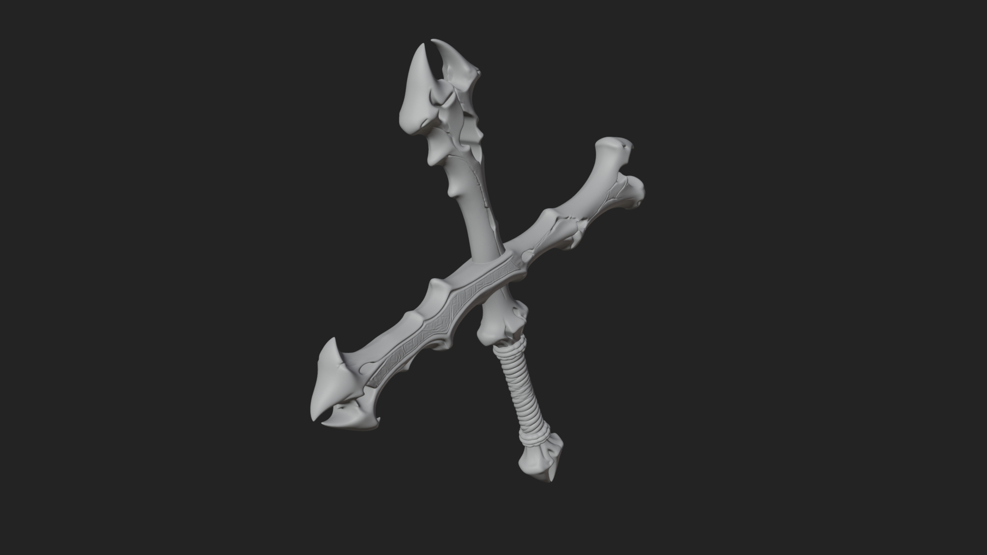 Carved Bone Staff Model Design 3 3D Print Model 3D Model