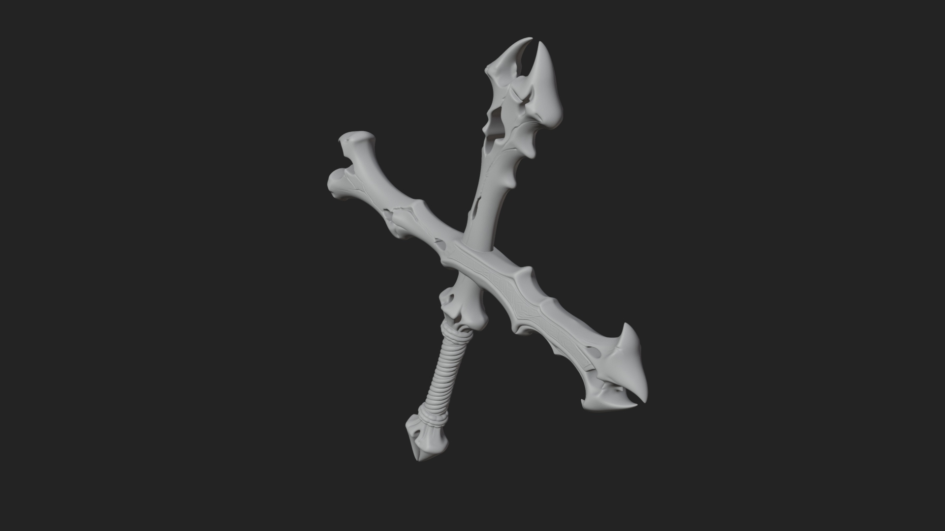 Carved Bone Staff Model Design 3 3D Print Model 3D Model