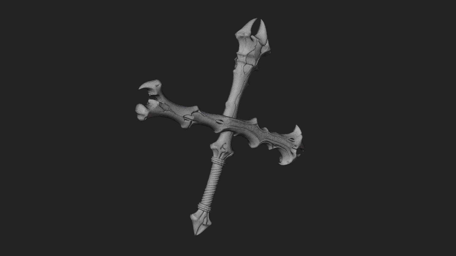 Carved Bone Staff Model Design 3 3D Print Model 3D Model