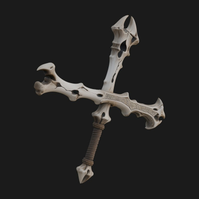 Carved Bone Staff Model Design 3 3D Print Model