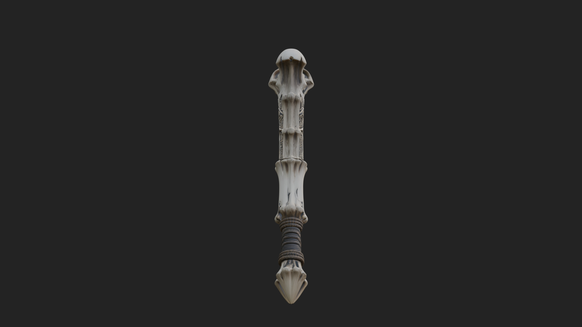 Carved Bone Staff Model Design 4 3D Print Model 3D Model