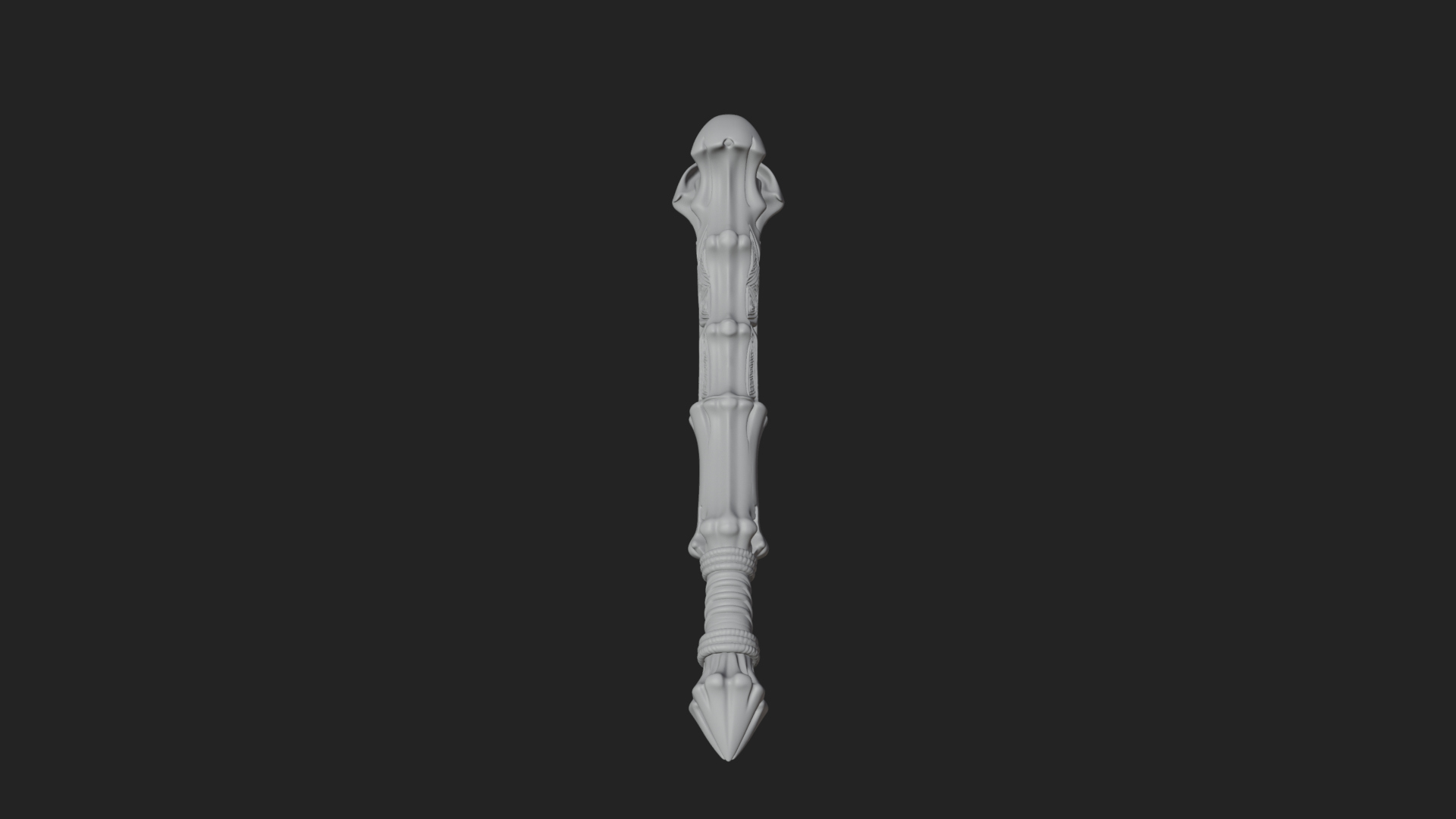 Carved Bone Staff Model Design 4 3D Print Model 3D Model
