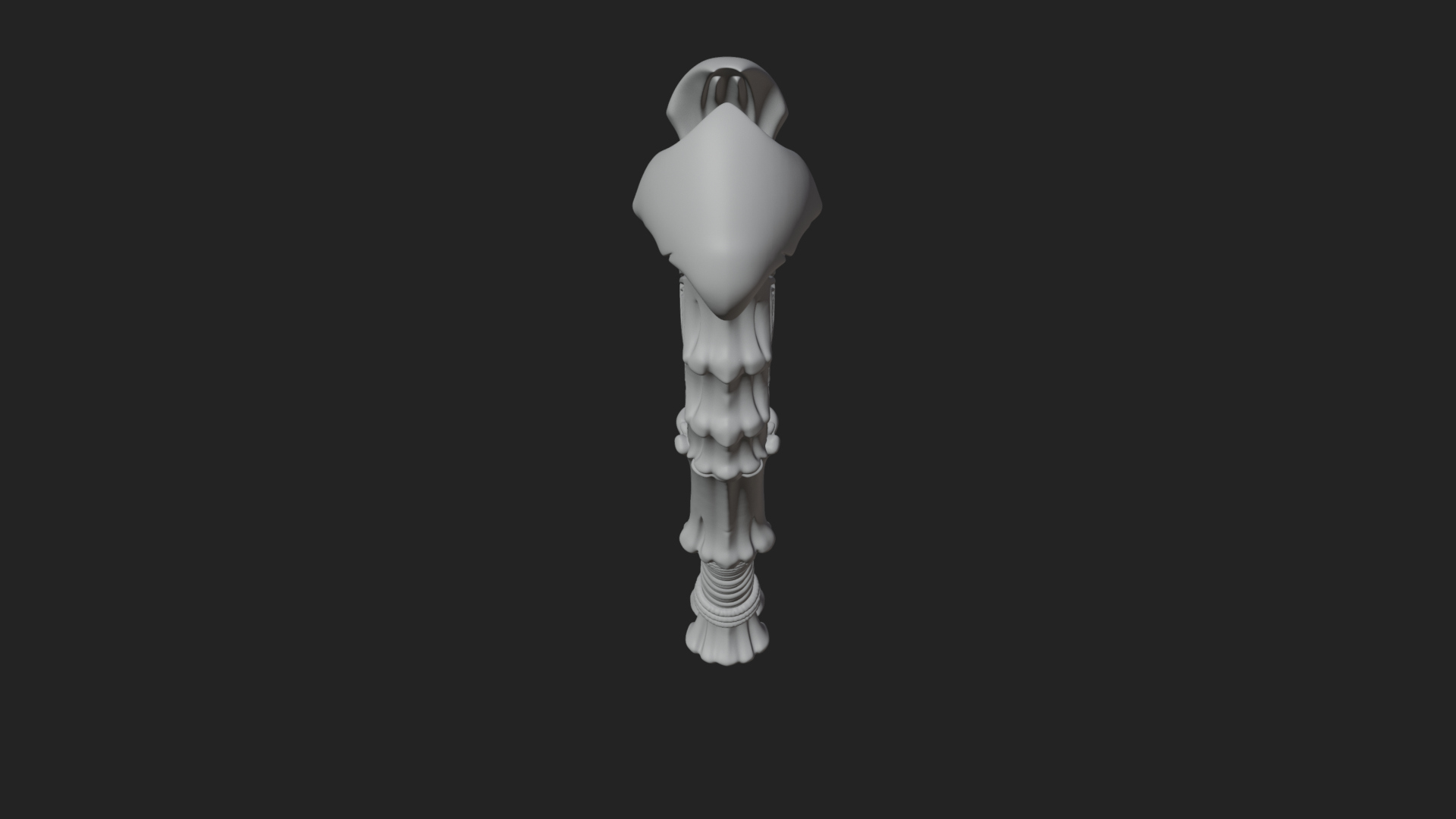 Carved Bone Staff Model Design 4 3D Print Model 3D Model