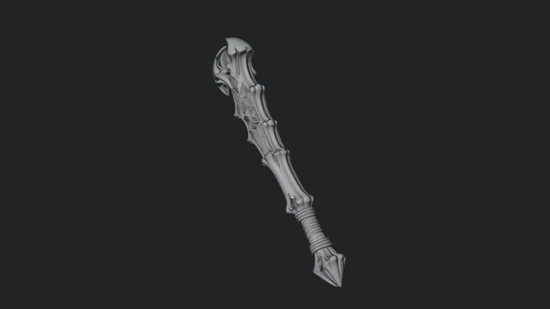 Carved Bone Staff Model Design 4 3D Print Model 3D Model