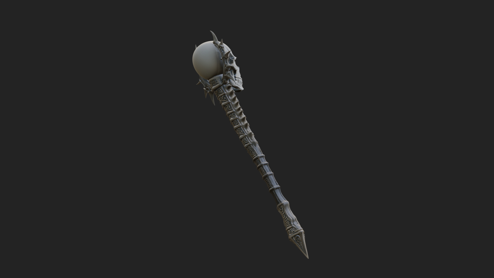 Carved Bone Staff Model Design 5 3D Print Model 3D Model