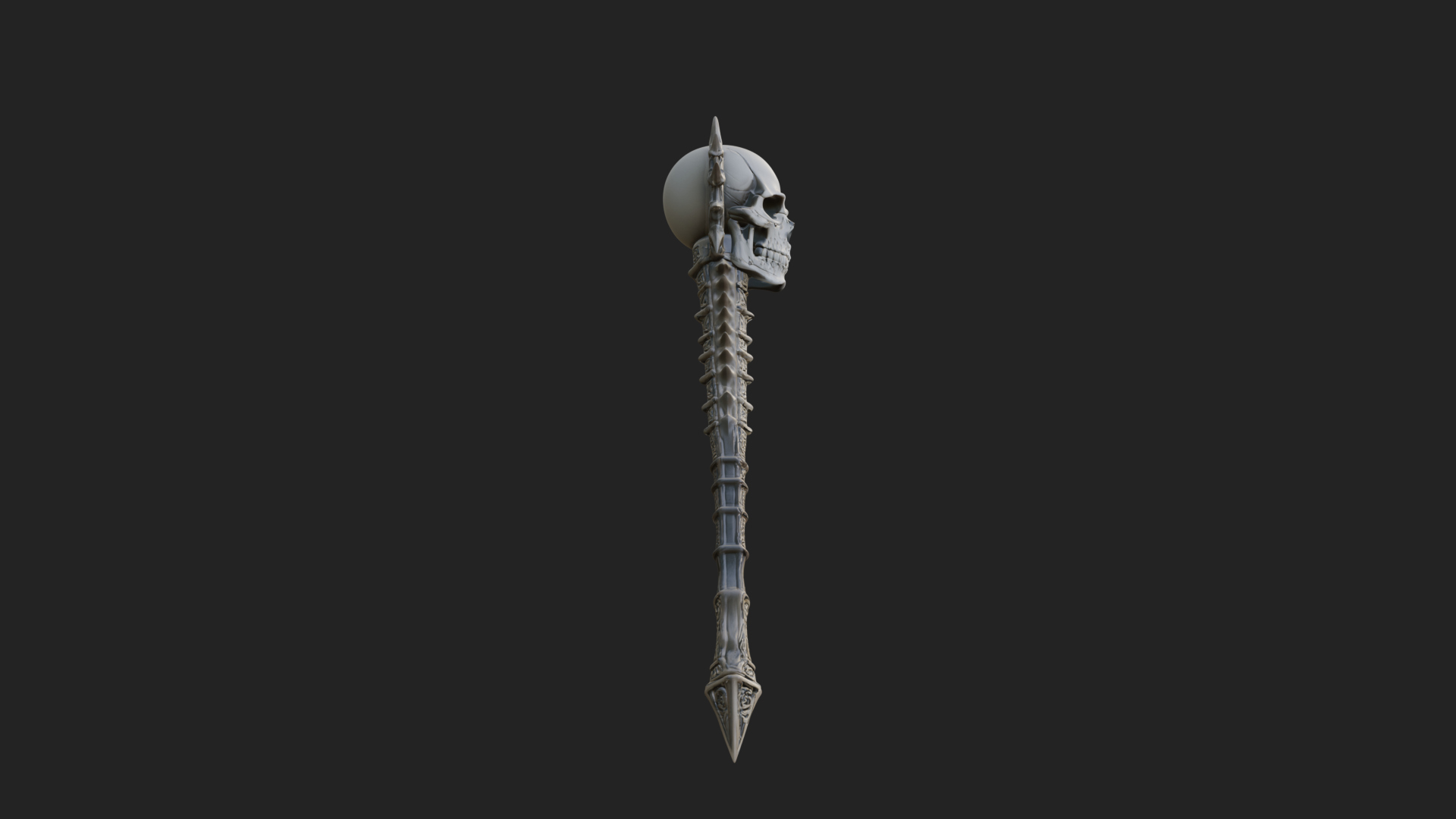 Carved Bone Staff Model Design 5 3D Print Model 3D Model