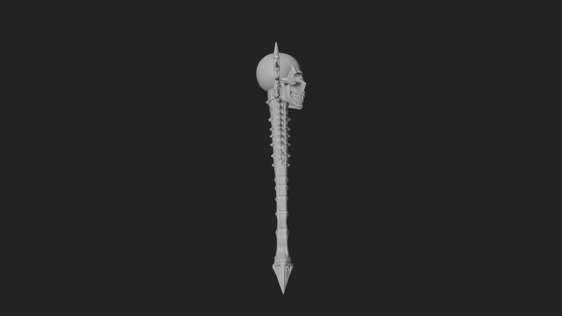 Carved Bone Staff Model Design 5 3D Print Model 3D Model
