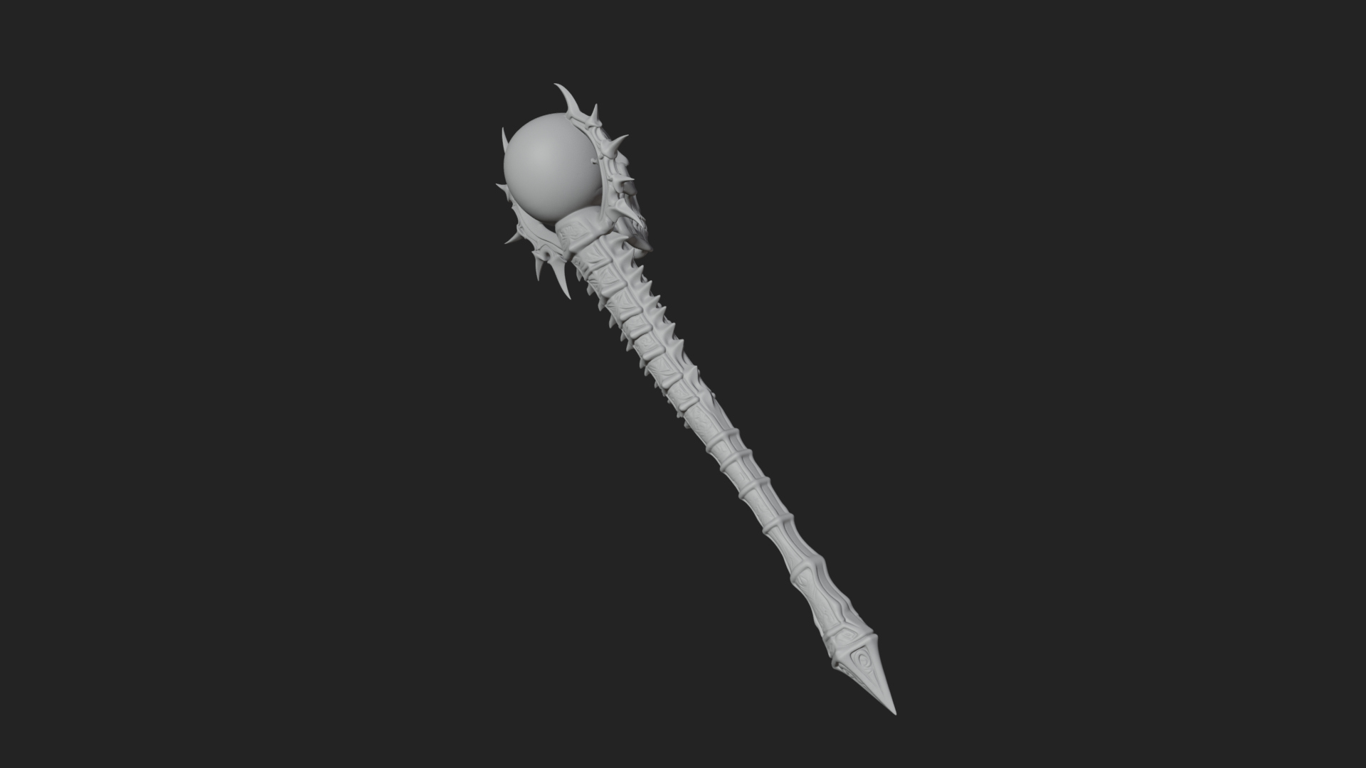 Carved Bone Staff Model Design 5 3D Print Model 3D Model