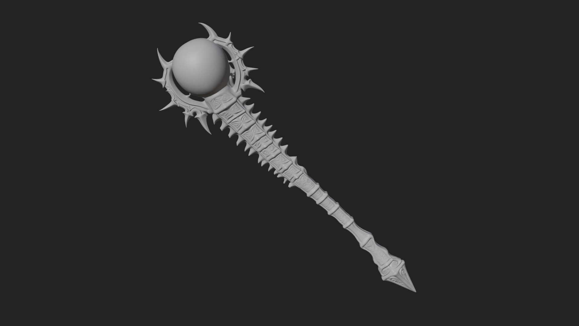 Carved Bone Staff Model Design 5 3D Print Model 3D Model