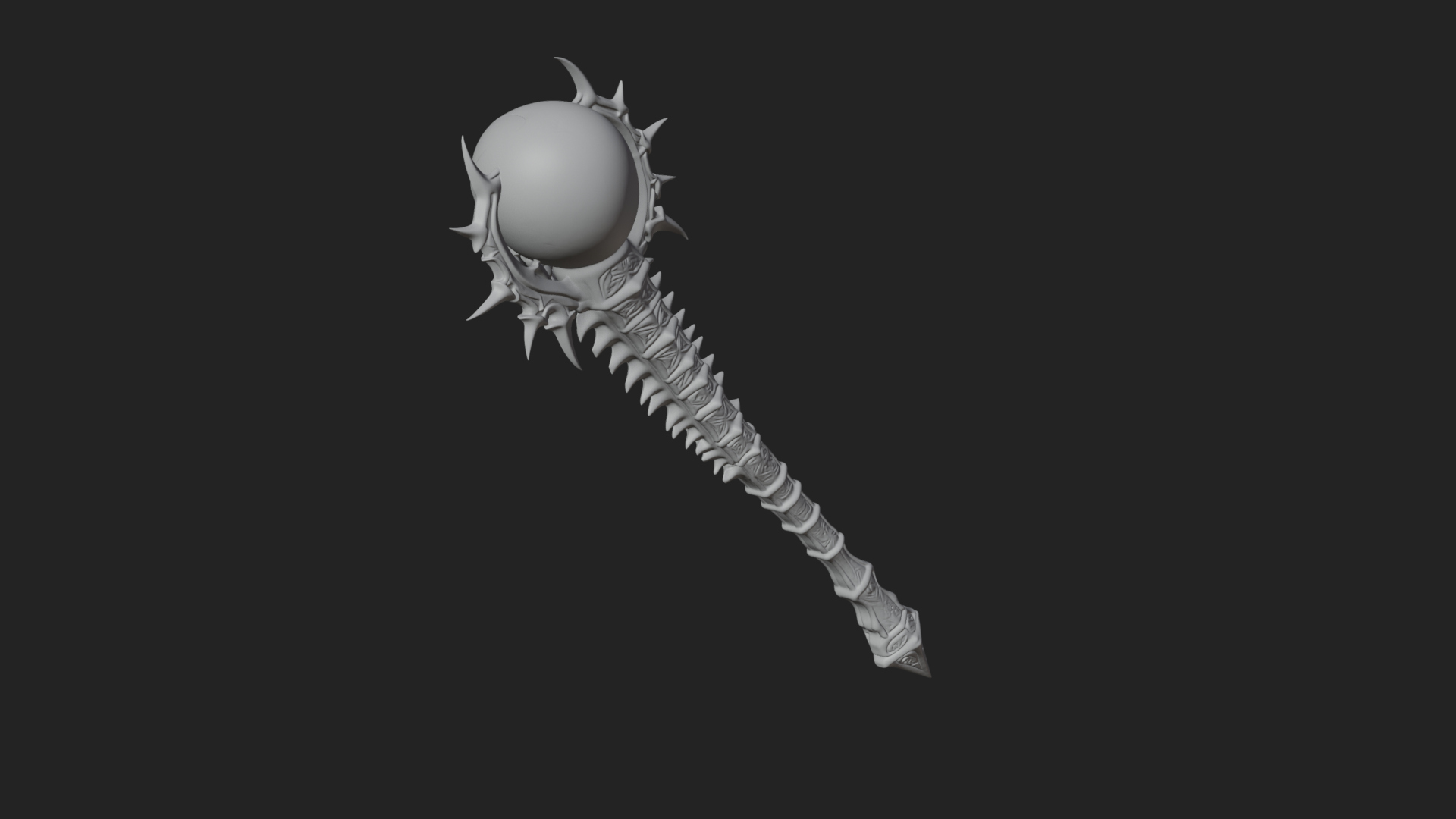 Carved Bone Staff Model Design 5 3D Print Model 3D Model