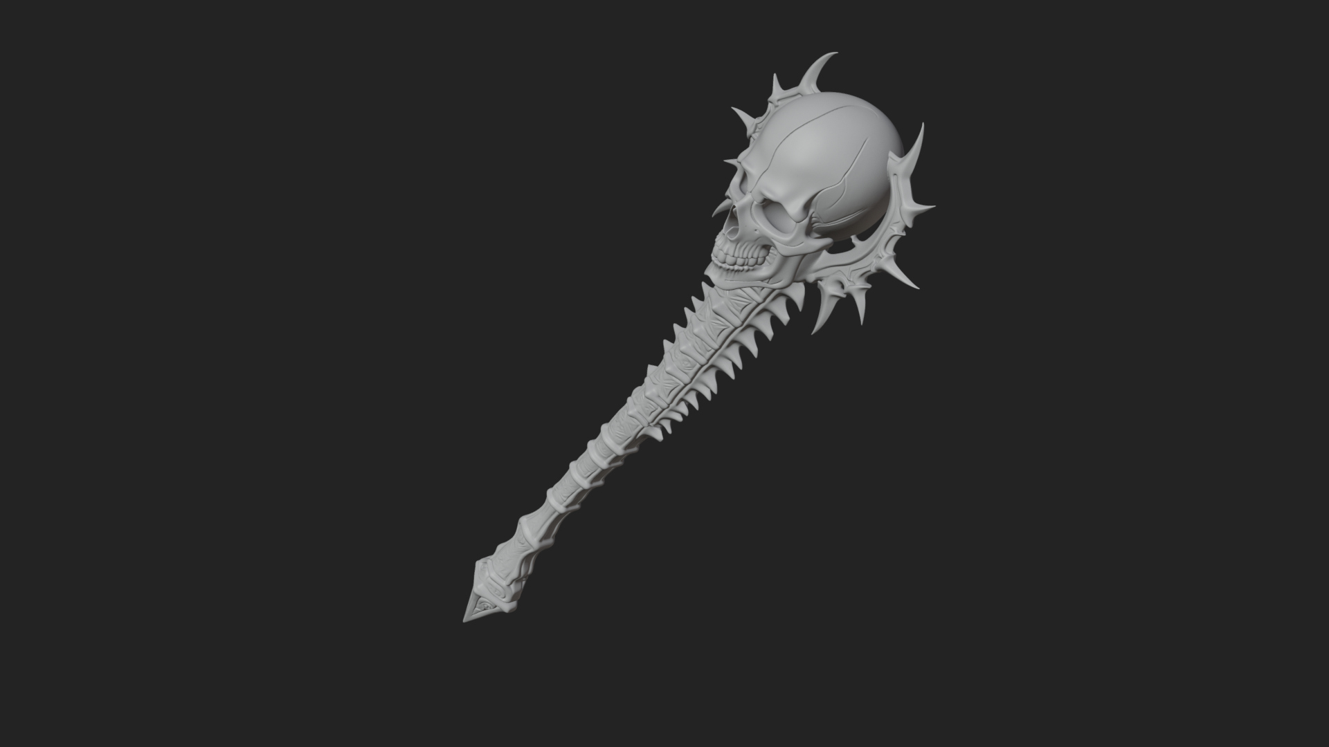 Carved Bone Staff Model Design 5 3D Print Model 3D Model