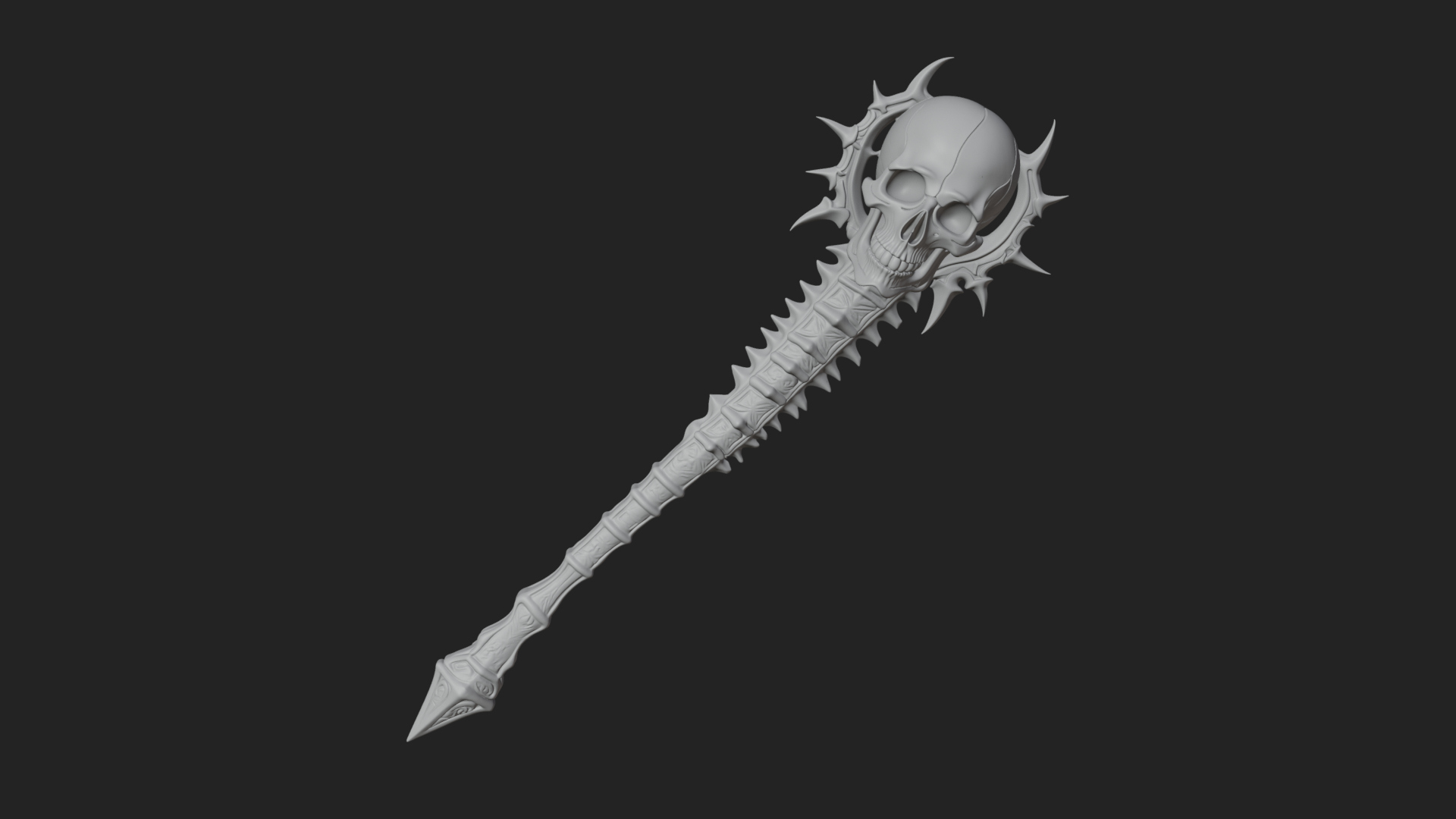 Carved Bone Staff Model Design 5 3D Print Model 3D Model