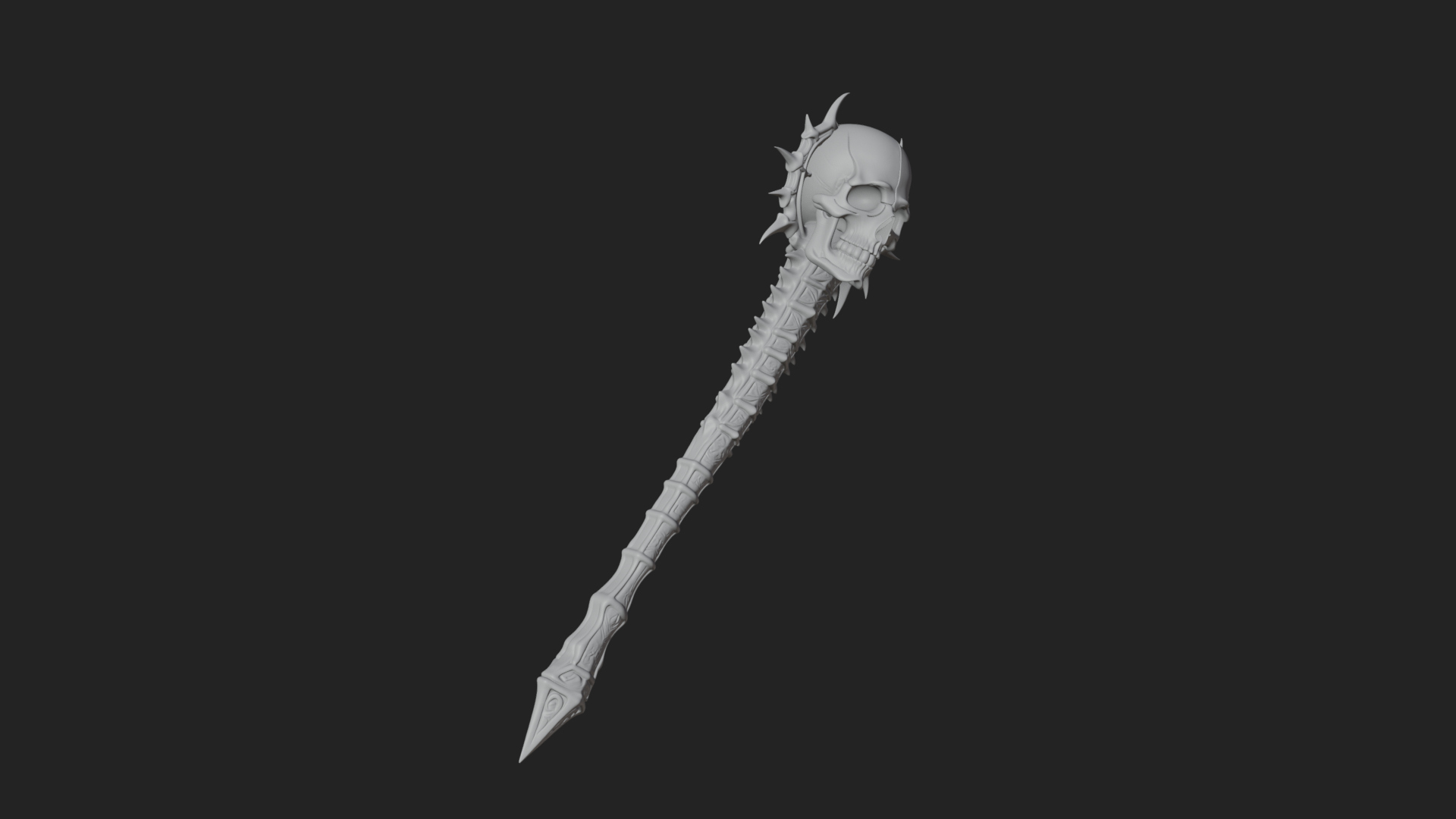 Carved Bone Staff Model Design 5 3D Print Model 3D Model