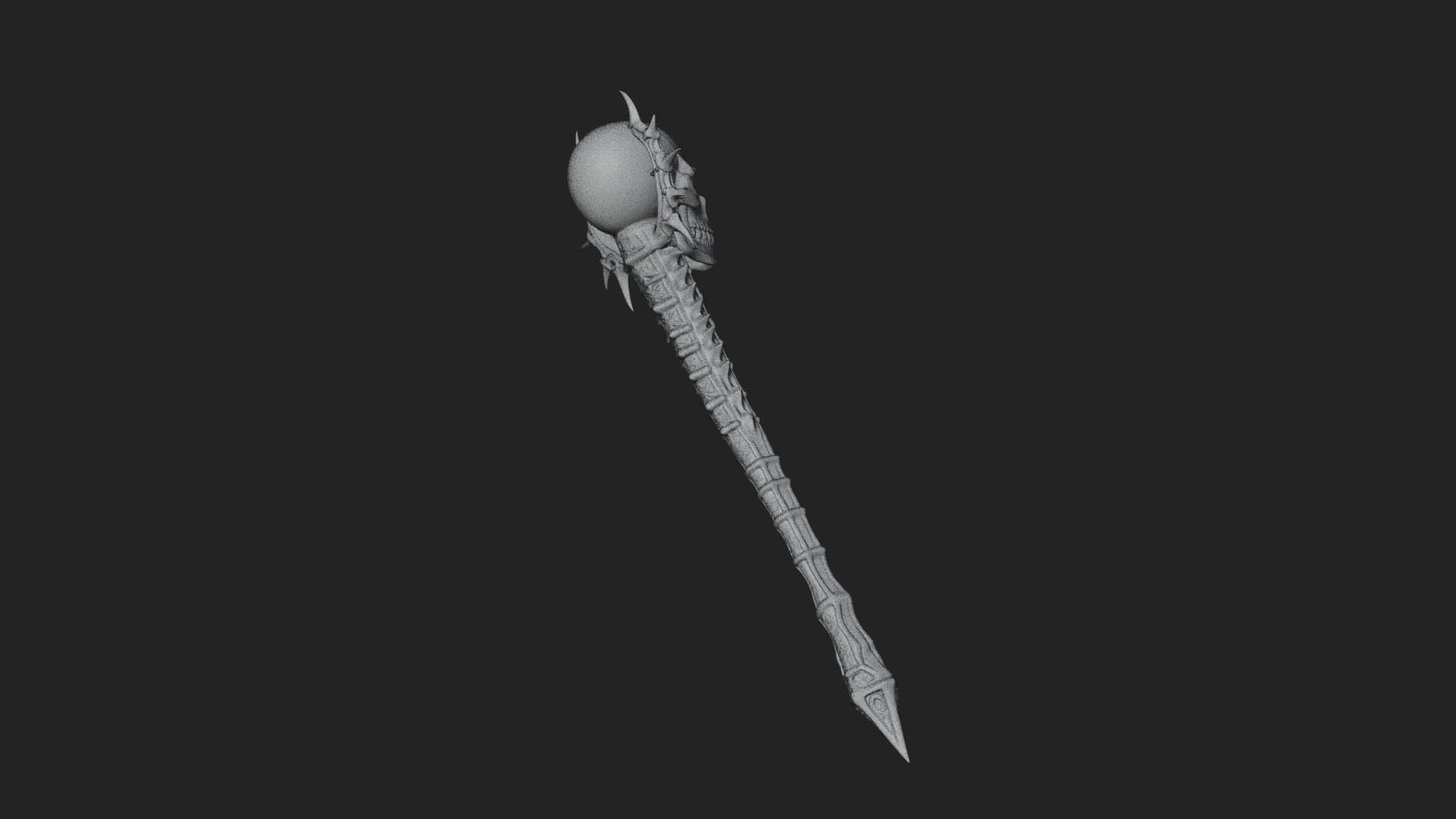 Carved Bone Staff Model Design 5 3D Print Model 3D Model