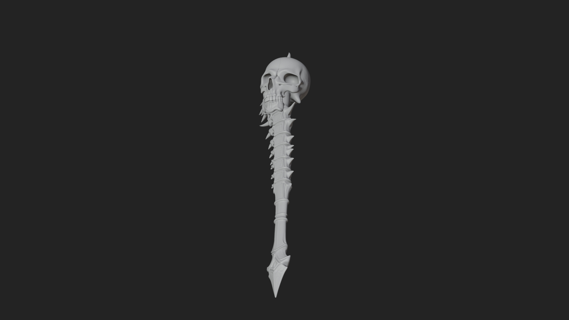 Carved Bone Staff Model Design 6 3D Print Model 3D Model