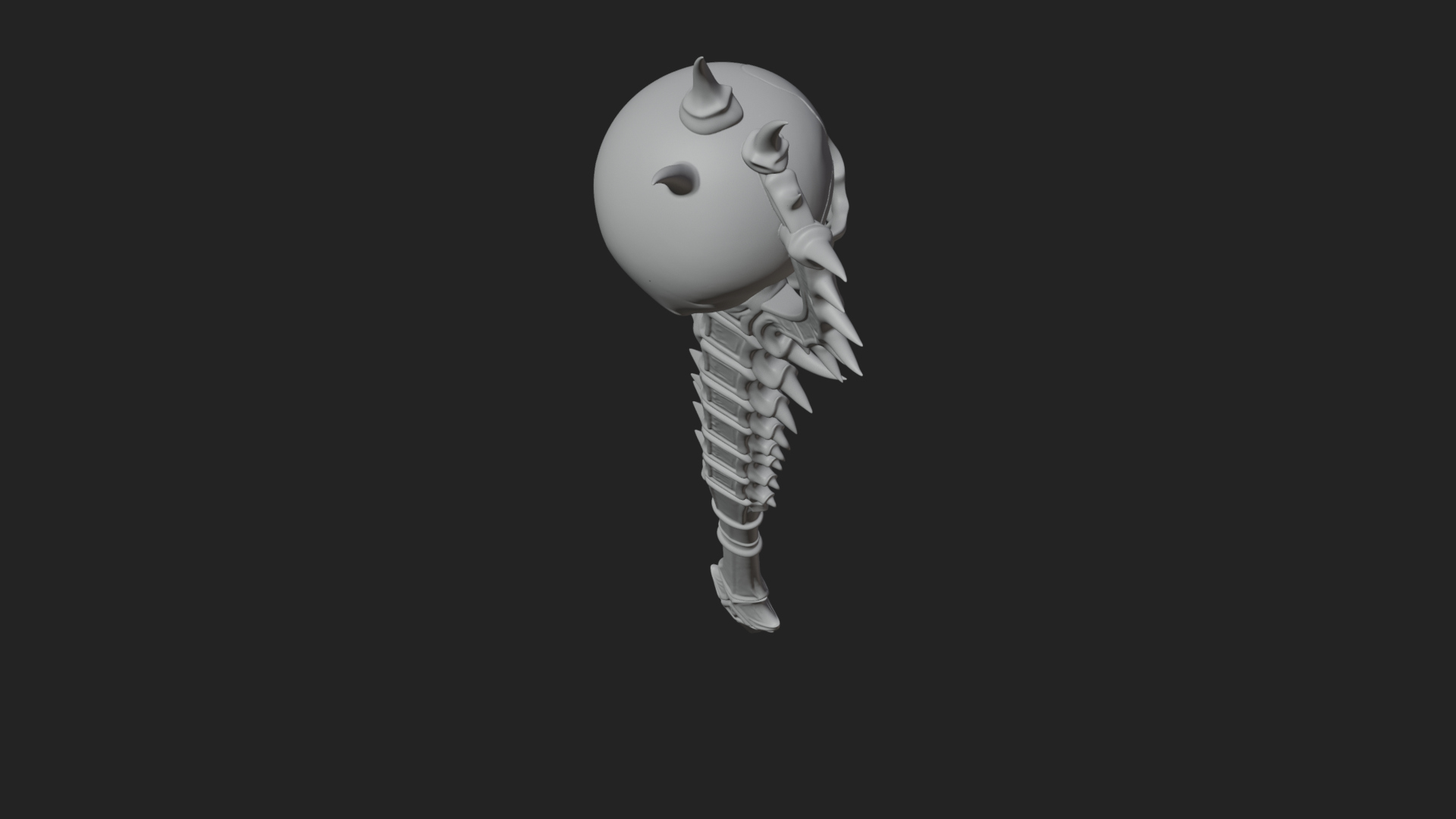 Carved Bone Staff Model Design 6 3D Print Model 3D Model