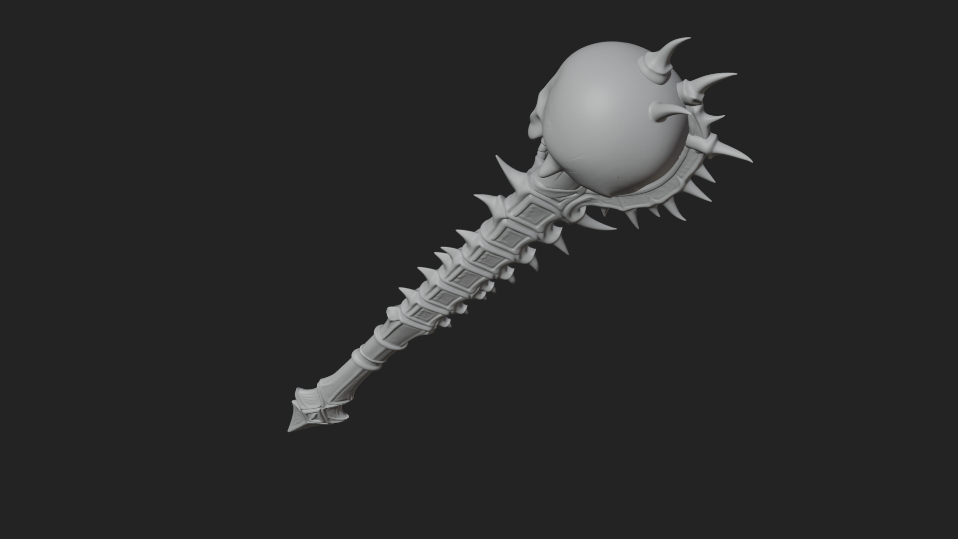 Carved Bone Staff Model Design 6 3D Print Model 3D Model