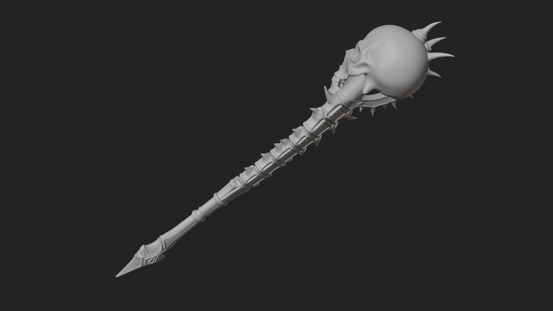 Carved Bone Staff Model Design 6 3D Print Model 3D Model