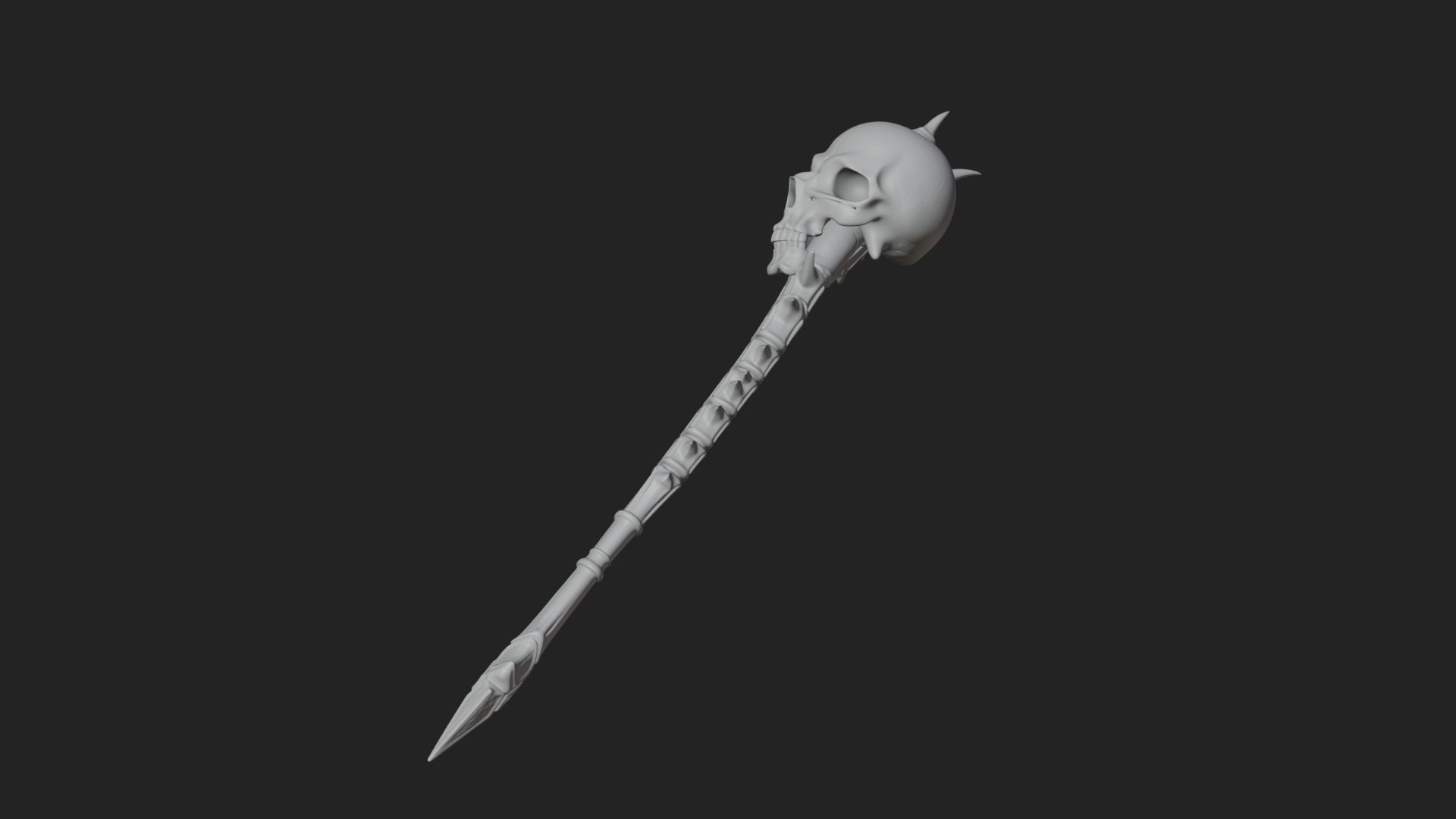 Carved Bone Staff Model Design 6 3D Print Model 3D Model