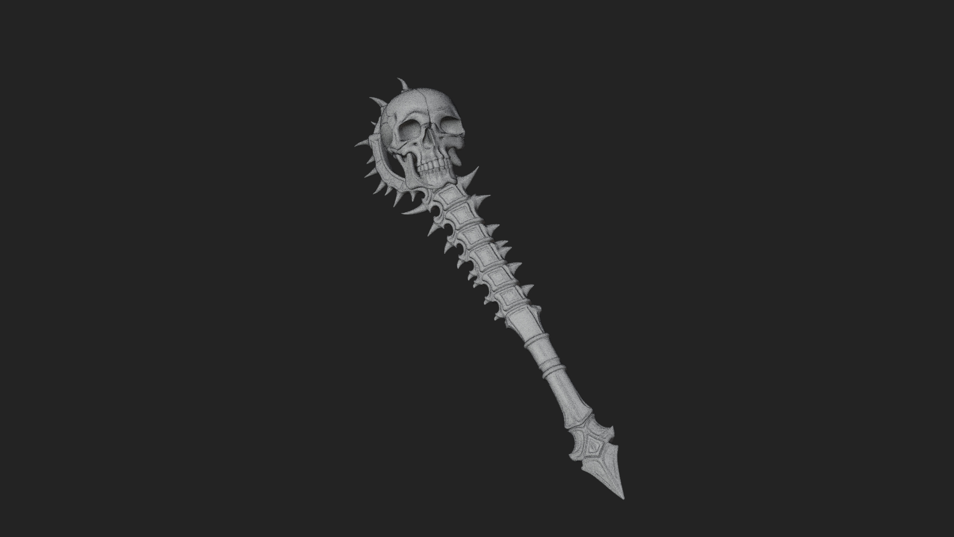 Carved Bone Staff Model Design 6 3D Print Model 3D Model