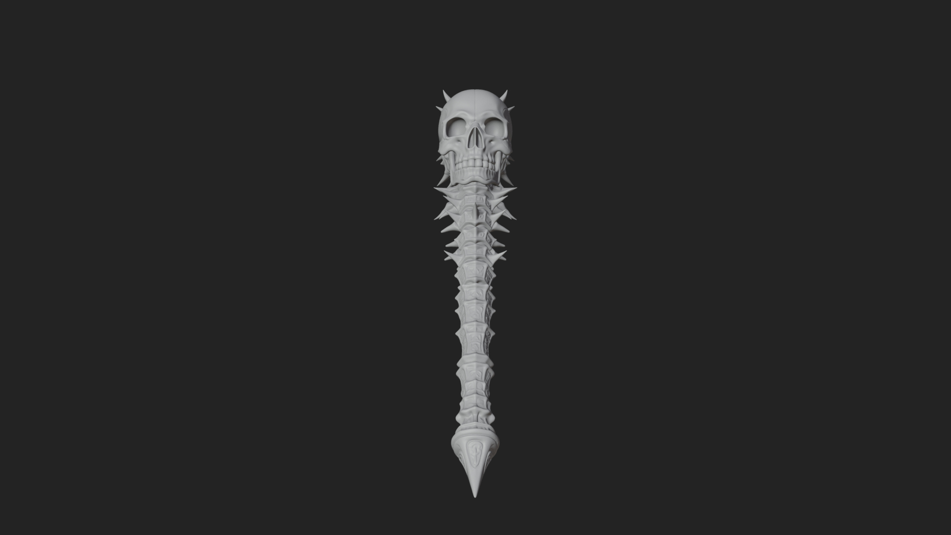 Carved Bone Staff Model Design 7 3D Print Model 3D Model