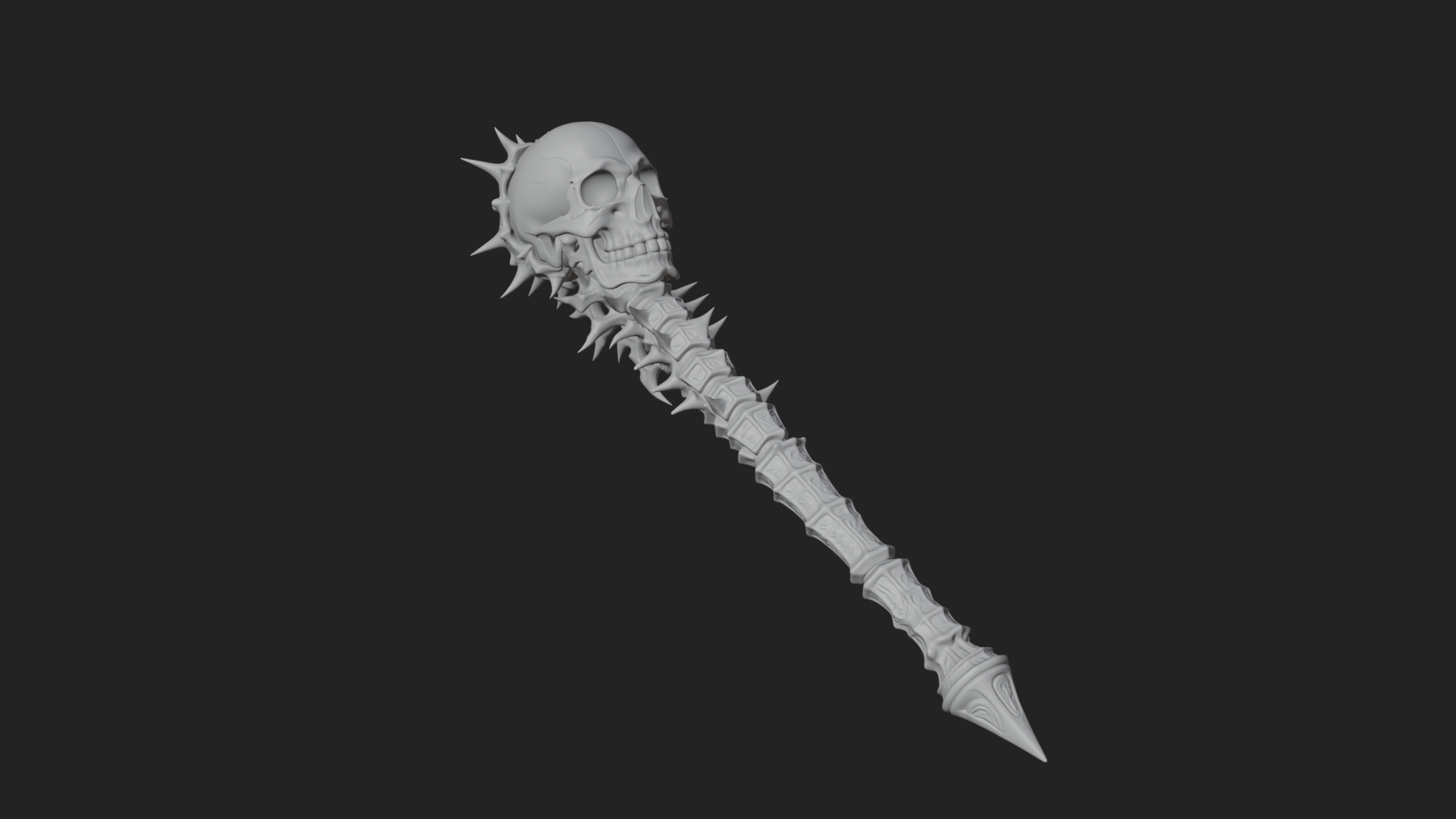 Carved Bone Staff Model Design 7 3D Print Model 3D Model
