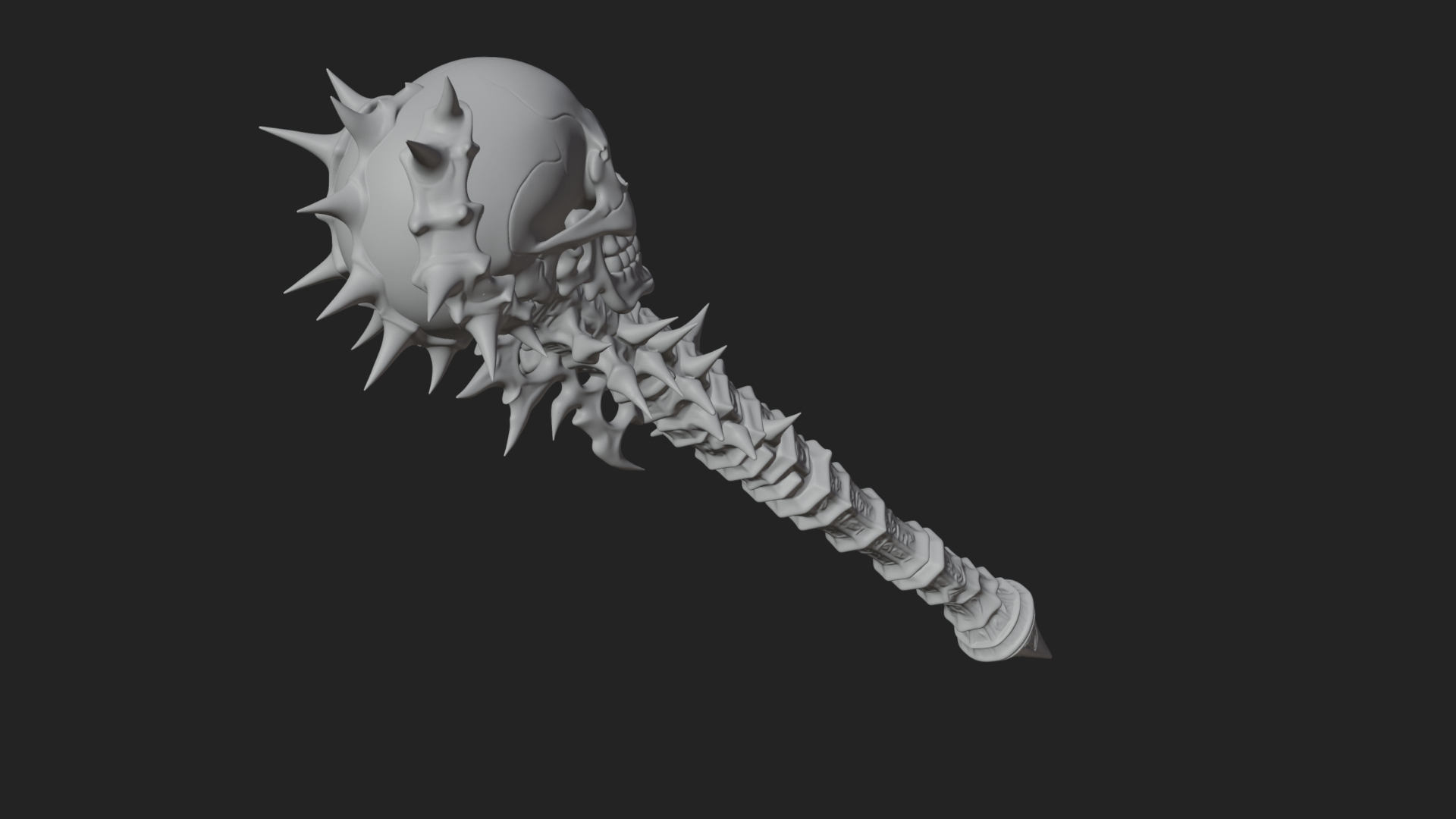 Carved Bone Staff Model Design 7 3D Print Model 3D Model