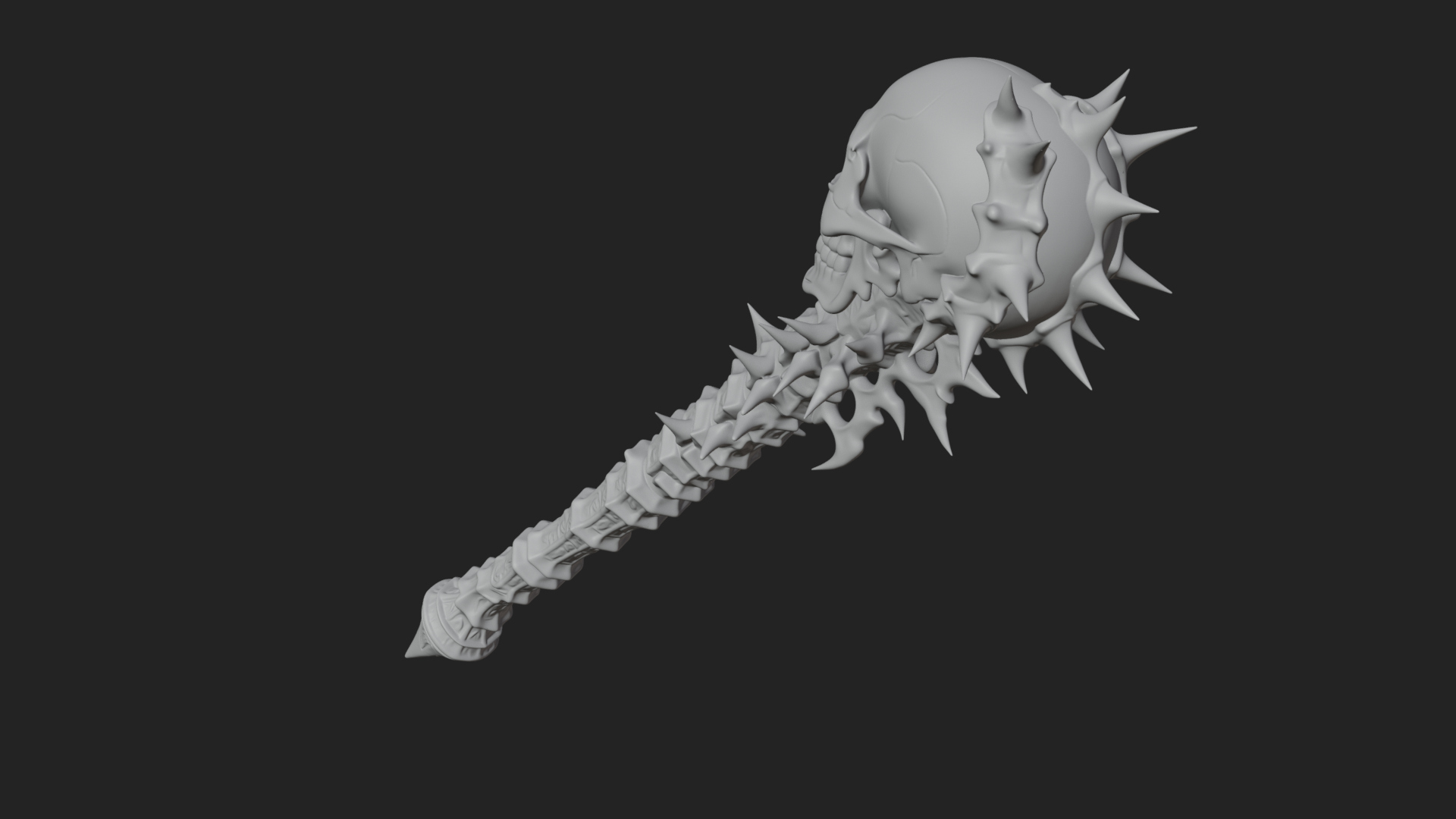 Carved Bone Staff Model Design 7 3D Print Model 3D Model