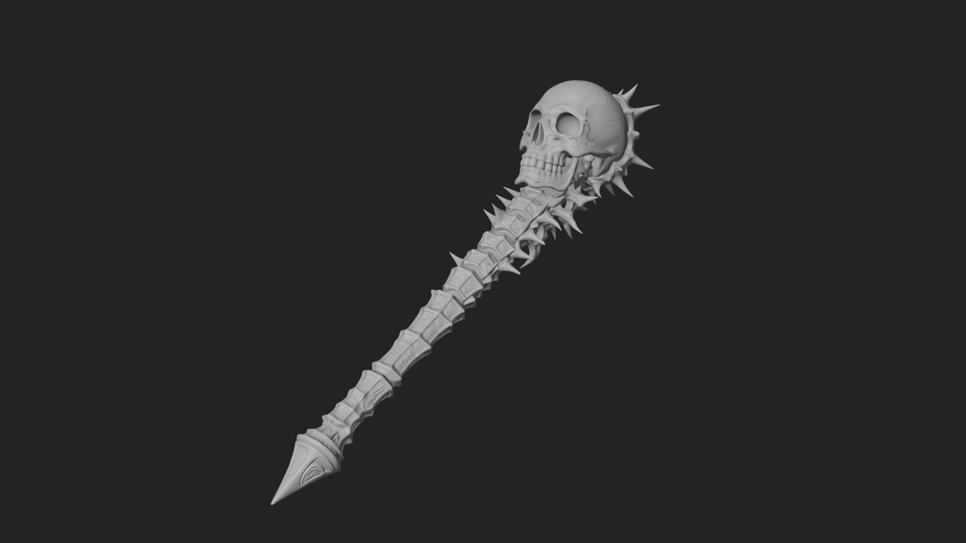 Carved Bone Staff Model Design 7 3D Print Model 3D Model