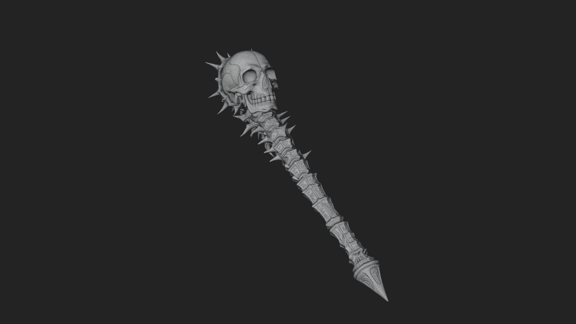 Carved Bone Staff Model Design 7 3D Print Model 3D Model